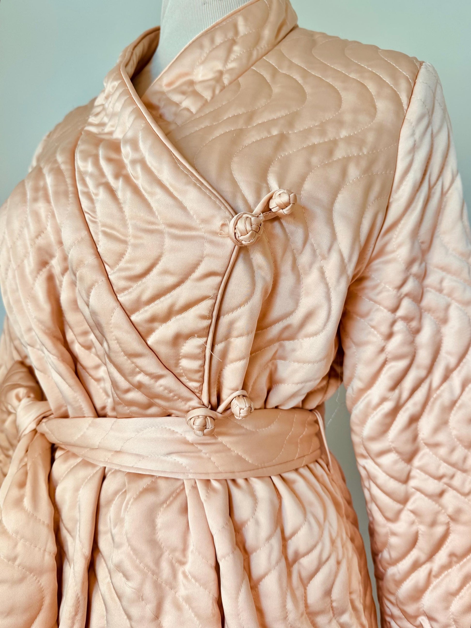 Vintage Zandra Rhodes Satin Quilted Duster