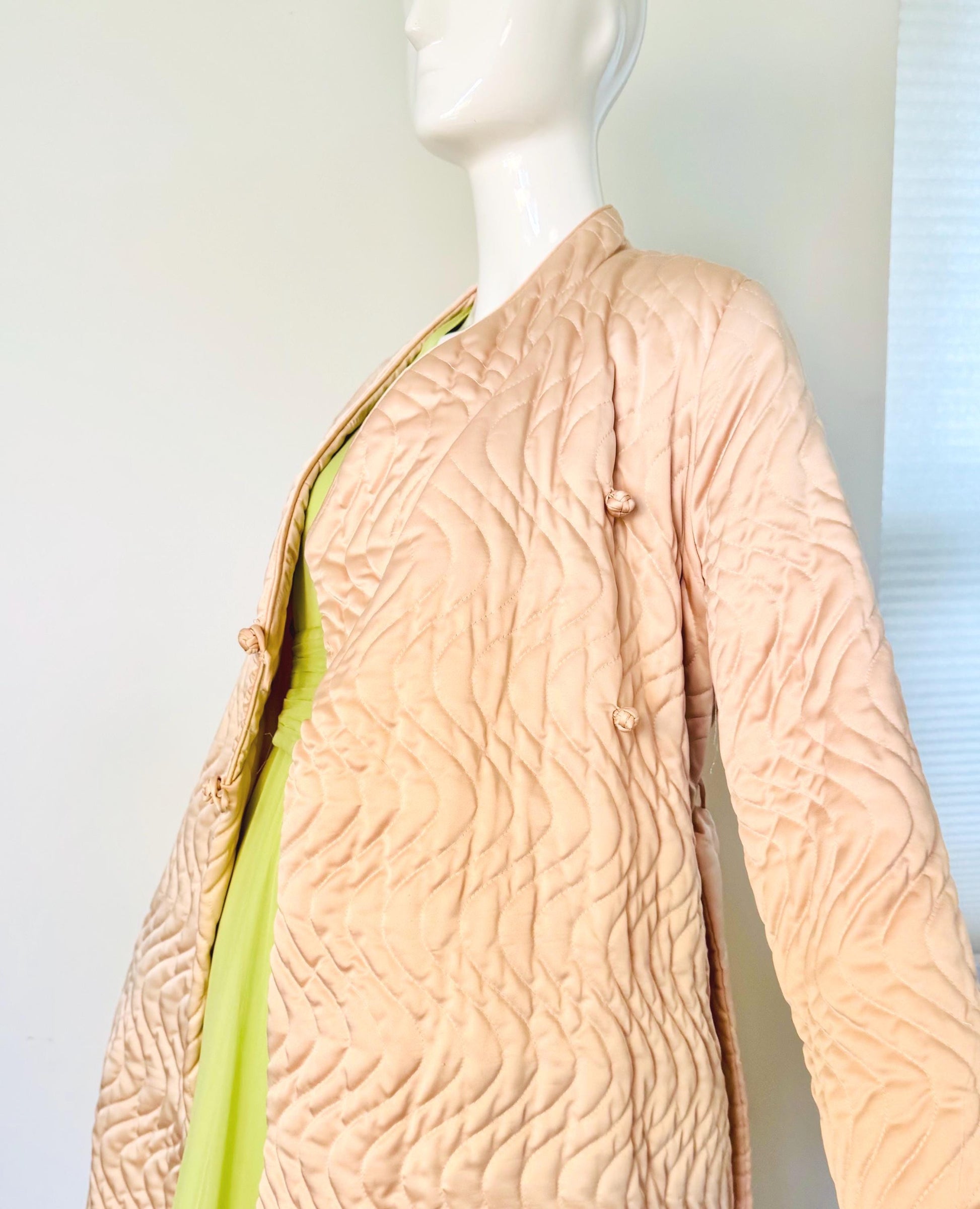 Vintage Zandra Rhodes Satin Quilted Duster