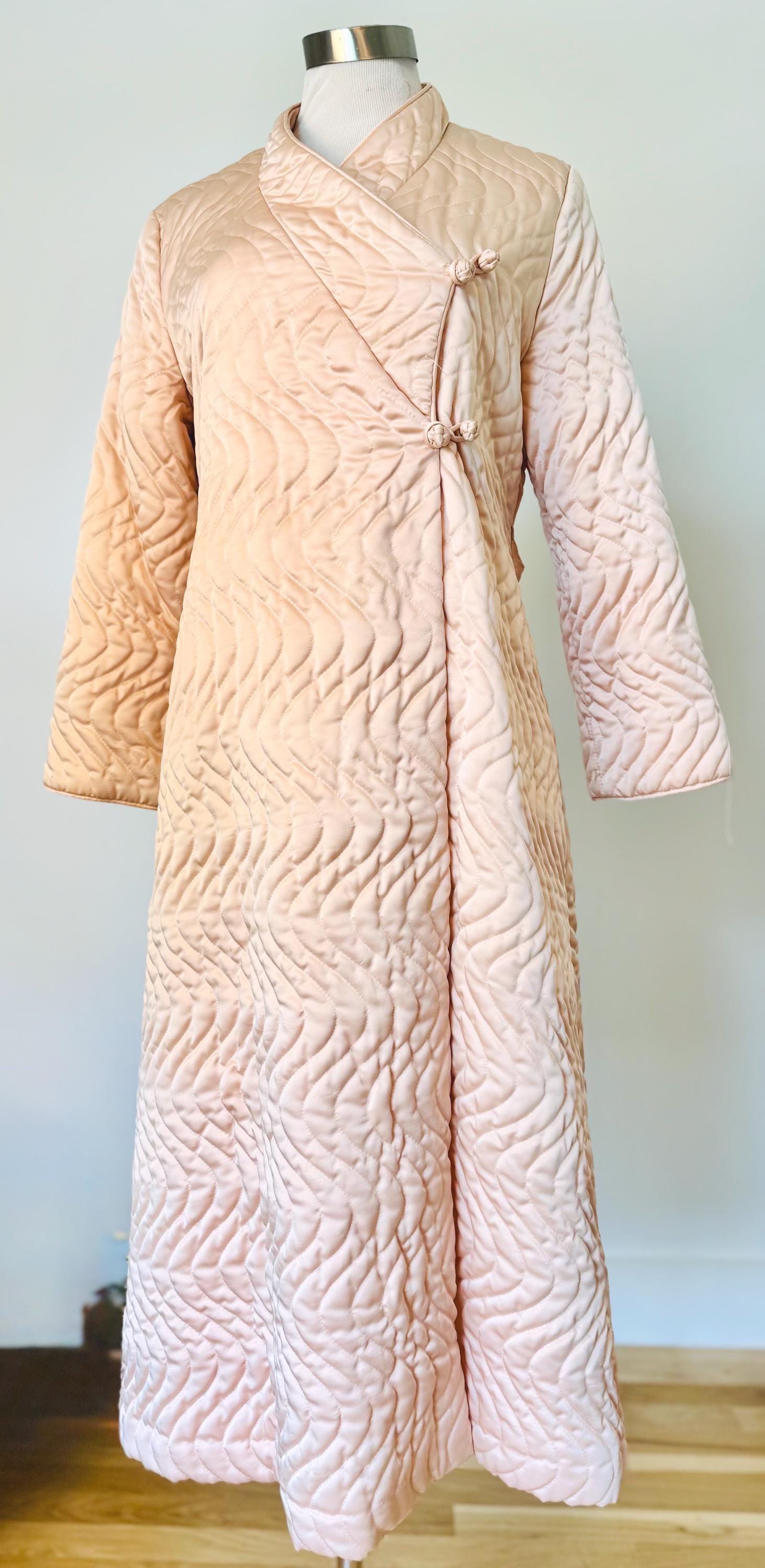 Vintage Zandra Rhodes Satin Quilted Duster
