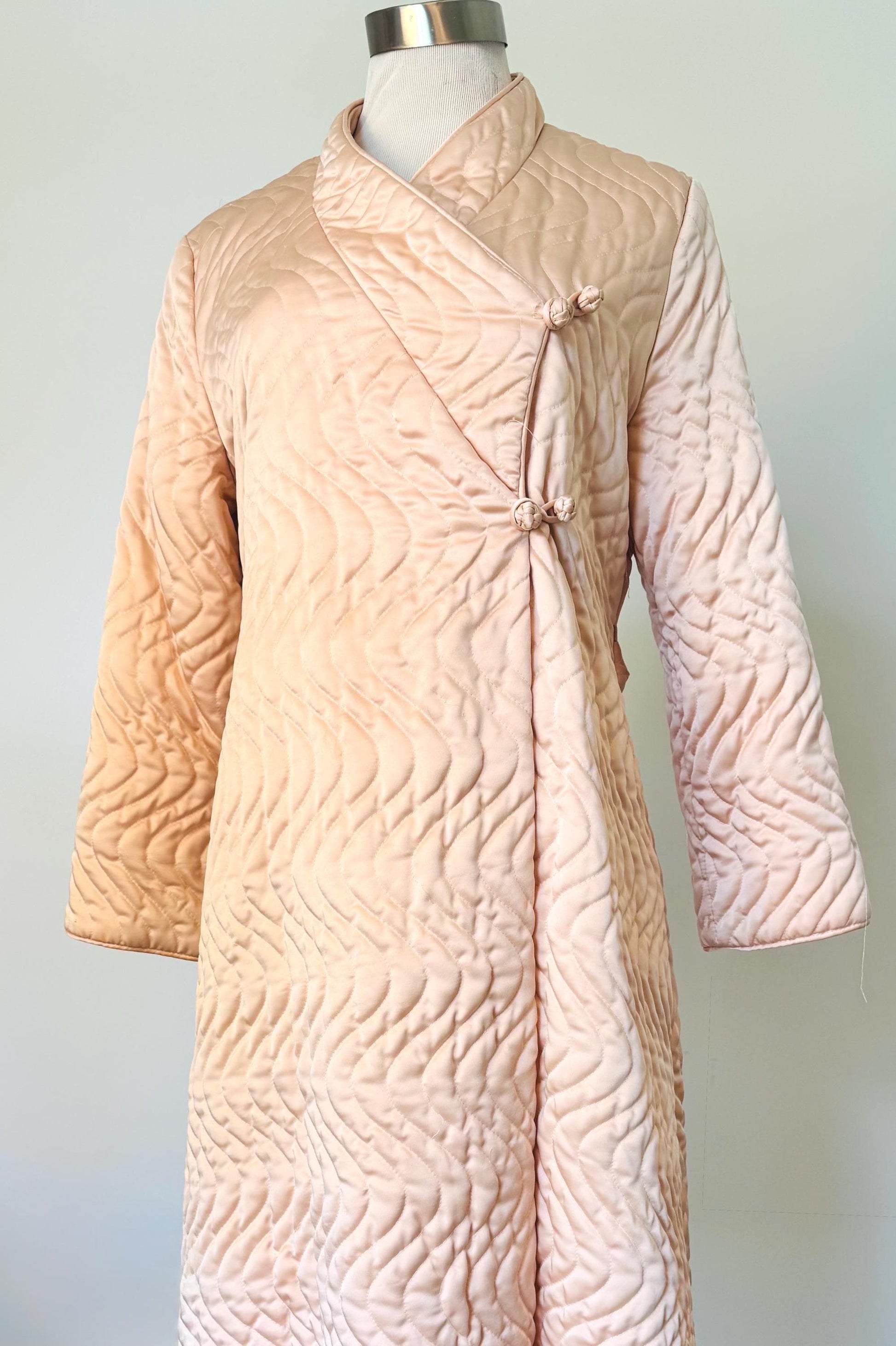 Vintage Zandra Rhodes Satin Quilted Duster