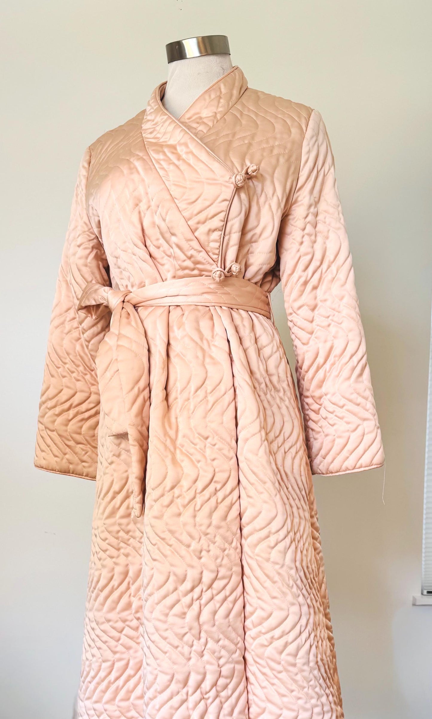 Vintage Zandra Rhodes Satin Quilted Duster