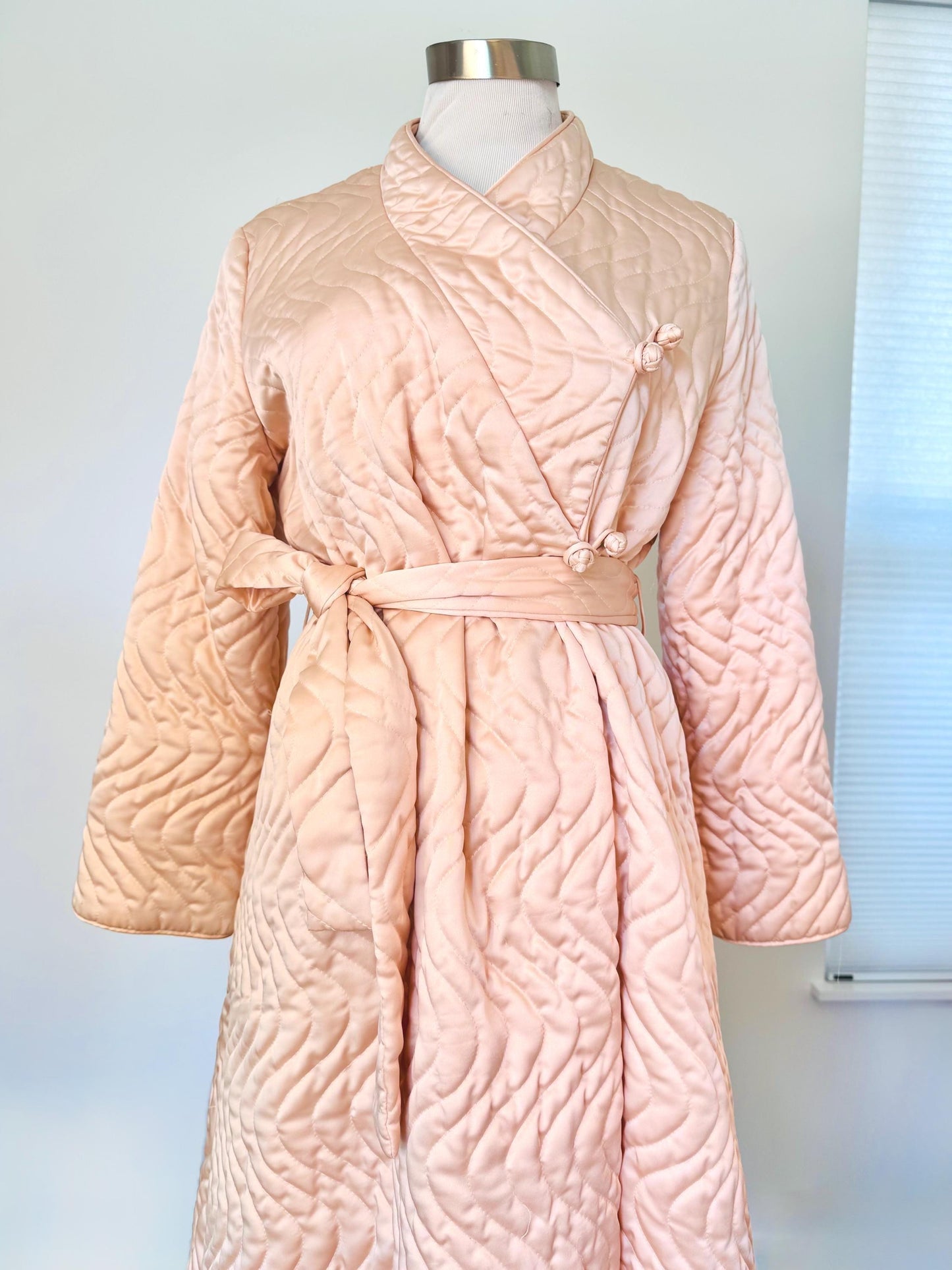 Vintage Zandra Rhodes Satin Quilted Duster