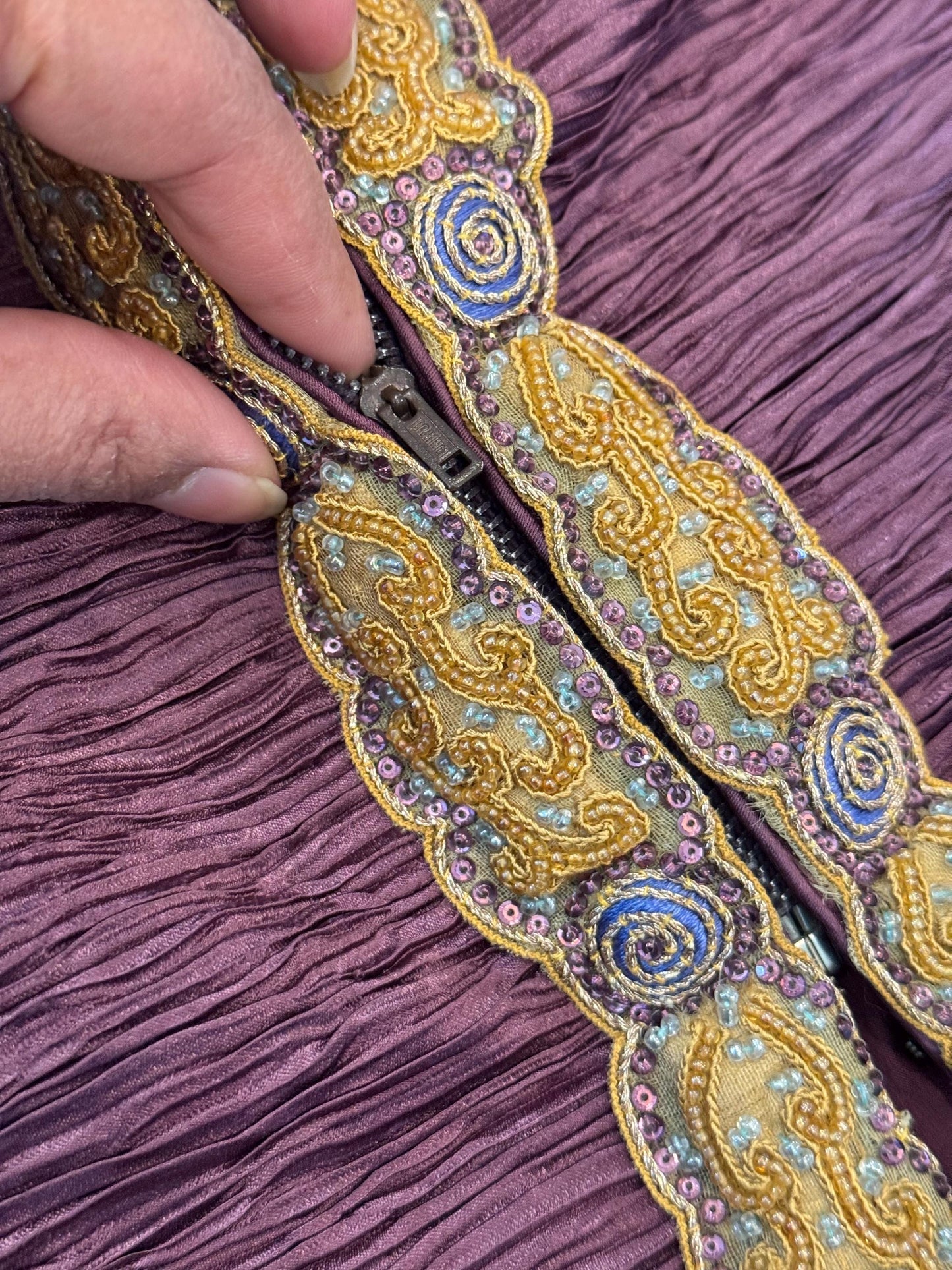 Vintage Mary McFadden Couture Regal Silk Beaded Jacket
