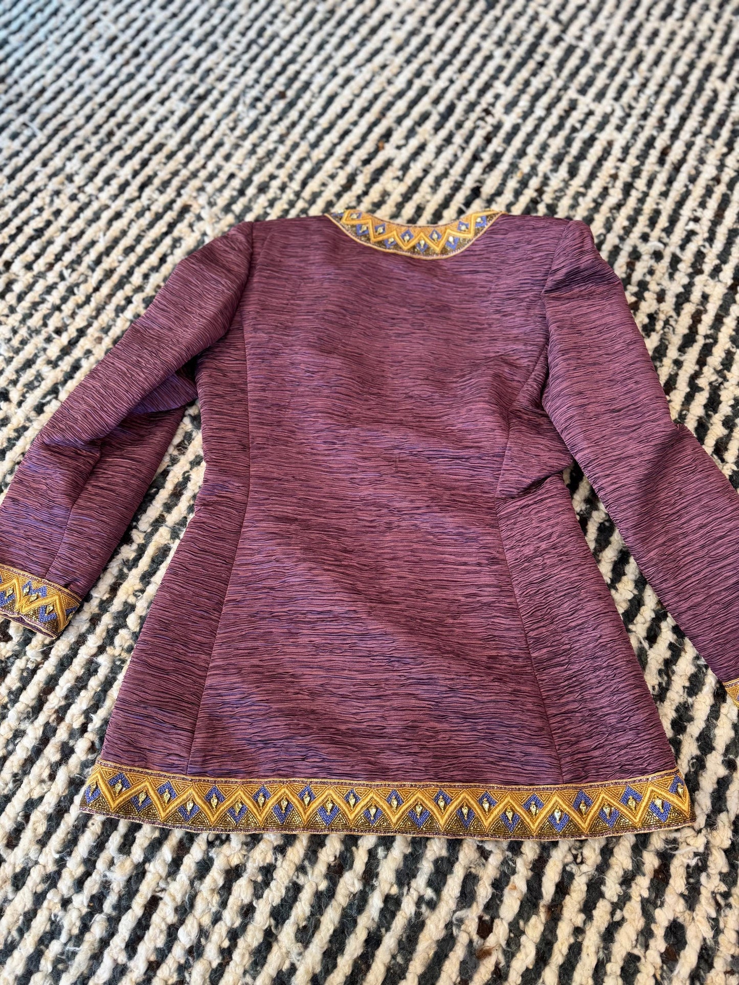 Vintage Mary McFadden Couture Regal Silk Beaded Jacket