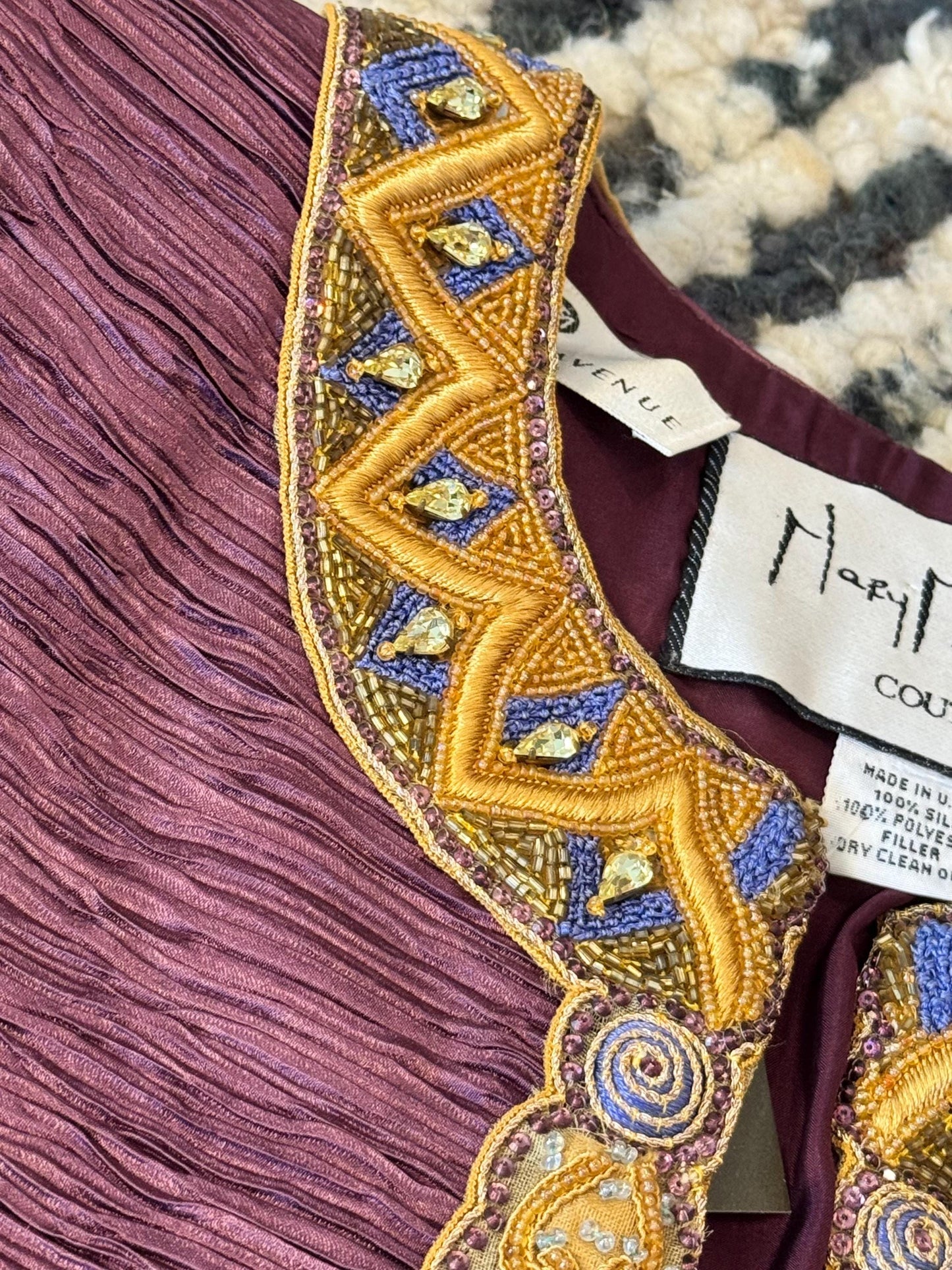 Vintage Mary McFadden Couture Regal Silk Beaded Jacket