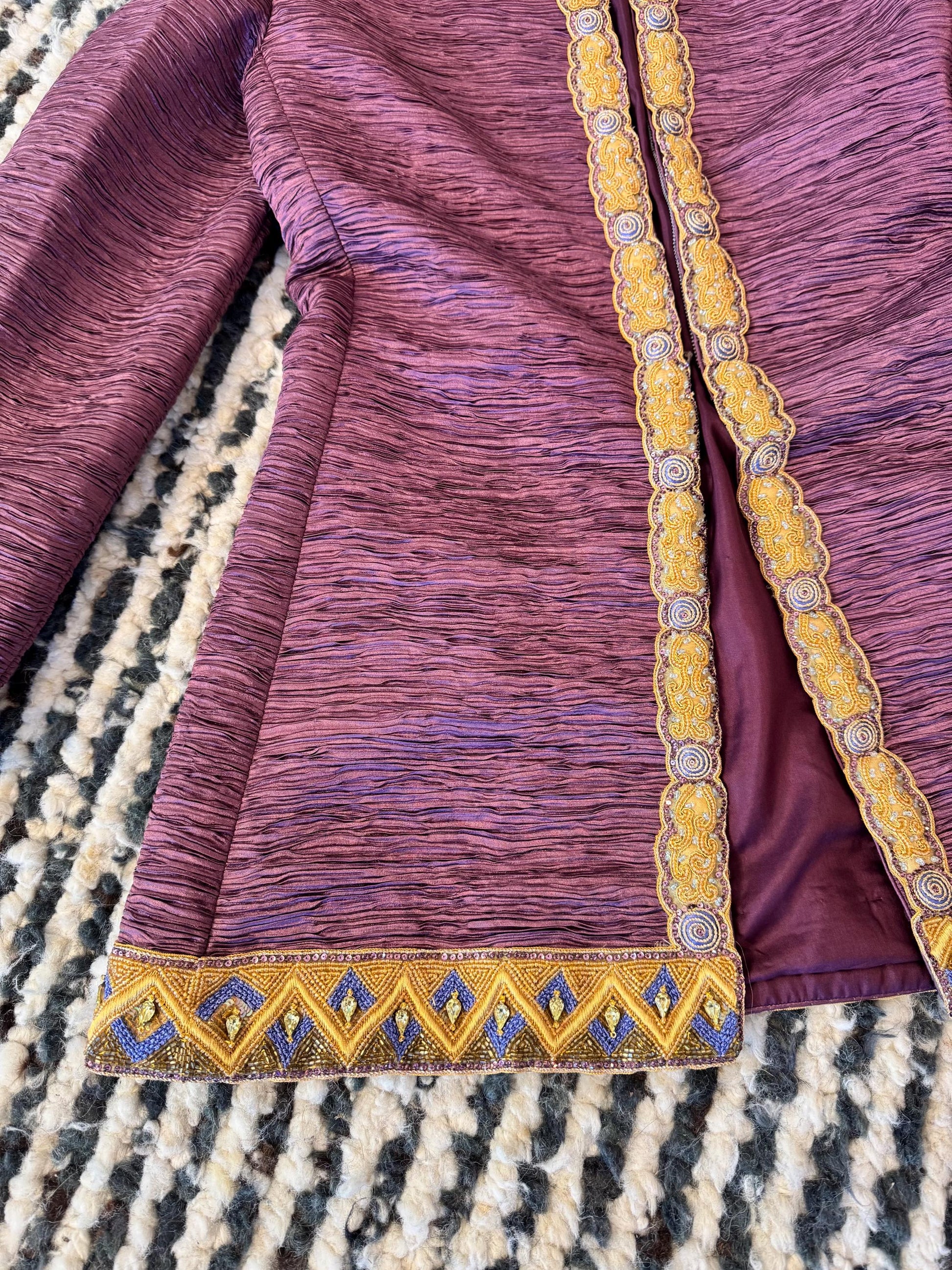Vintage Mary McFadden Couture Regal Silk Beaded Jacket