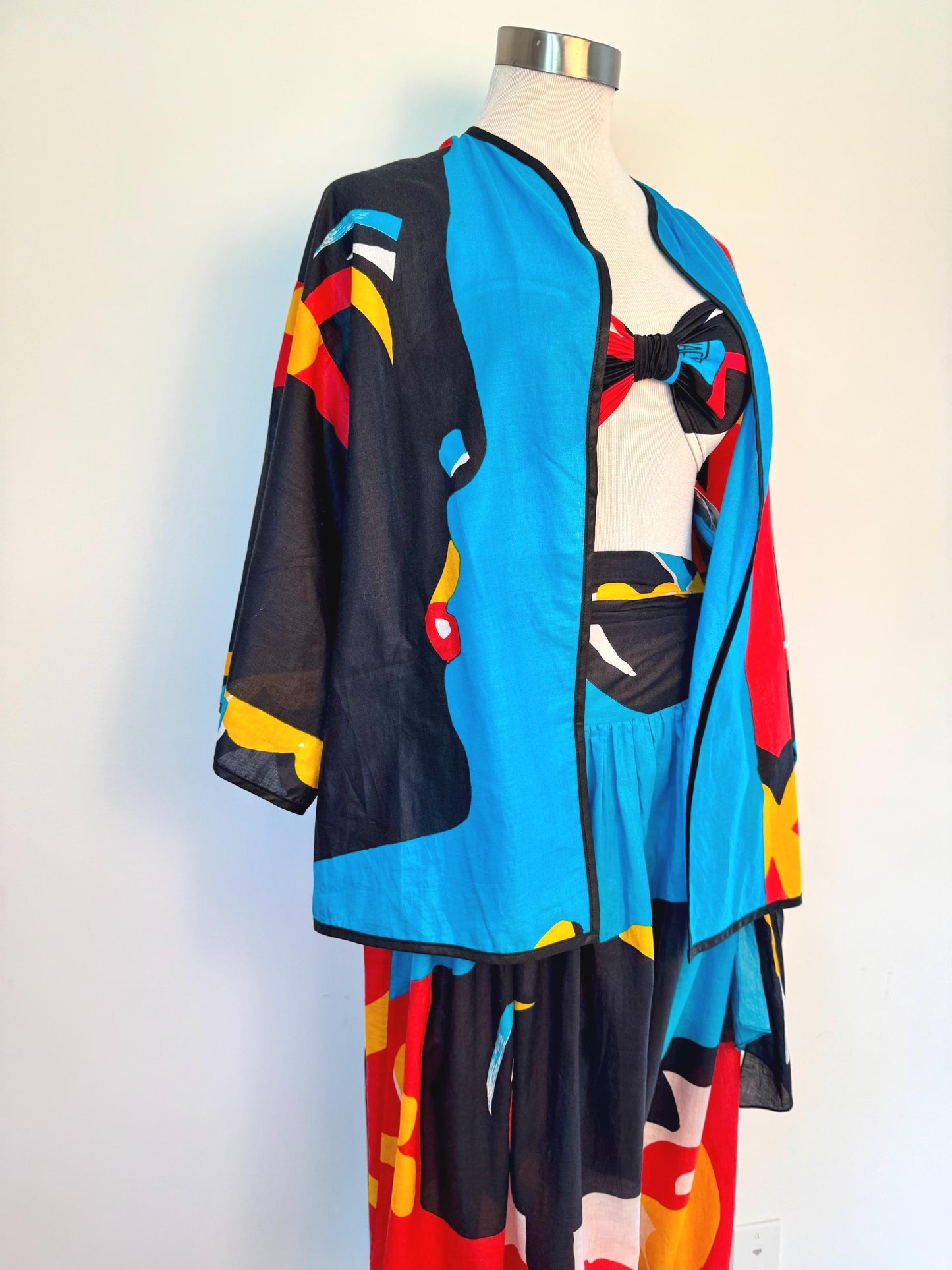 1980s Michaele Volbracht 3 Piece Beach Wear