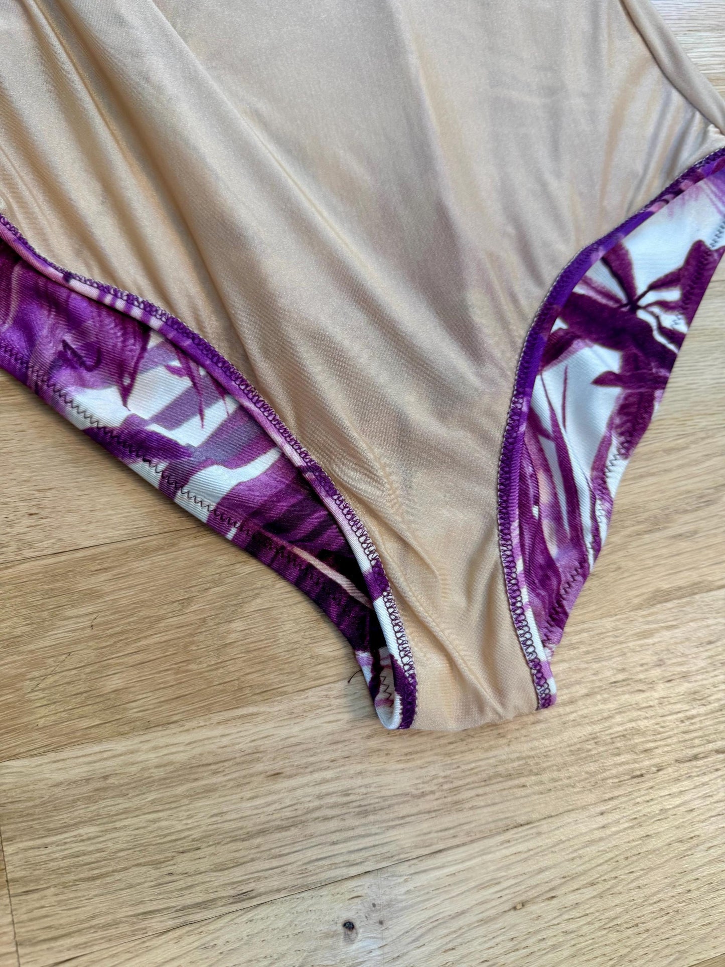 90s Jean Paul Gaultier Soleil Tropical Swimsuit and Mesh Pants Ensemble
