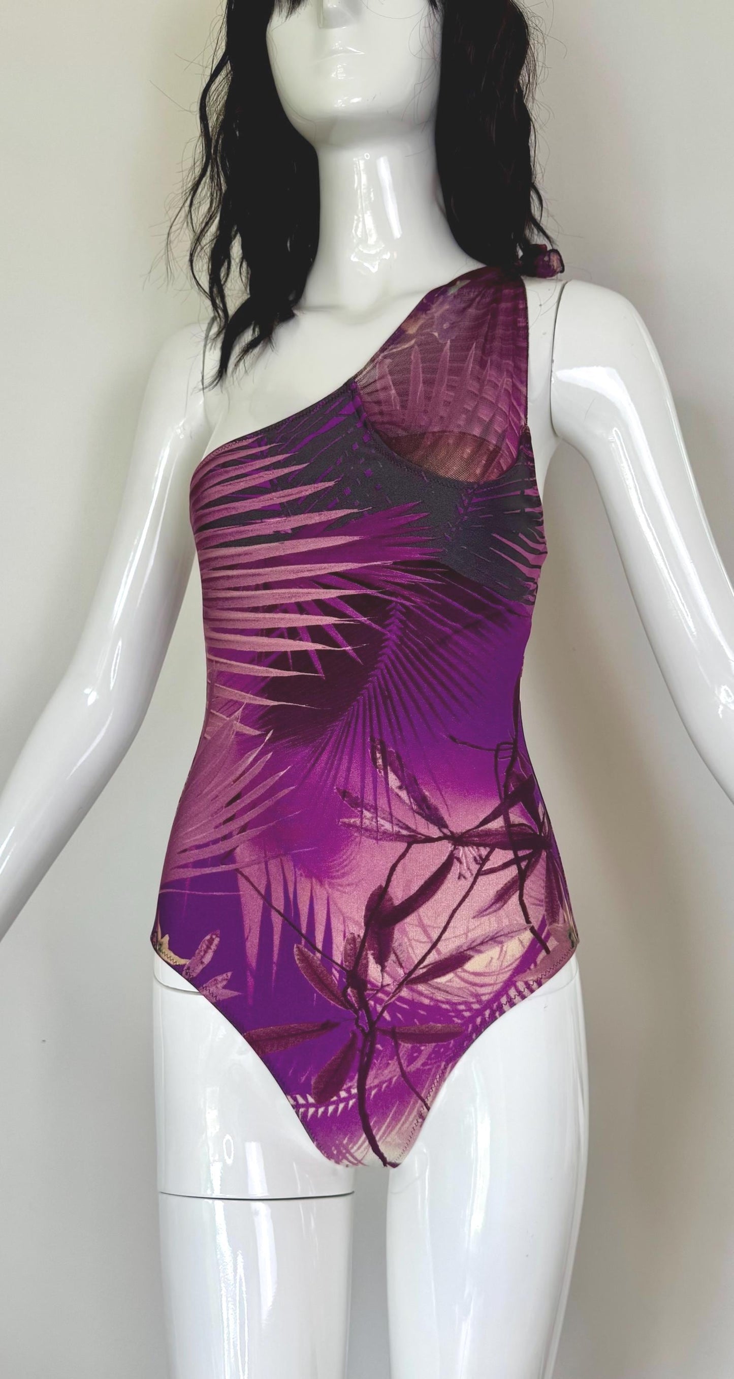 90s Jean Paul Gaultier Soleil Tropical Swimsuit and Mesh Pants Ensemble