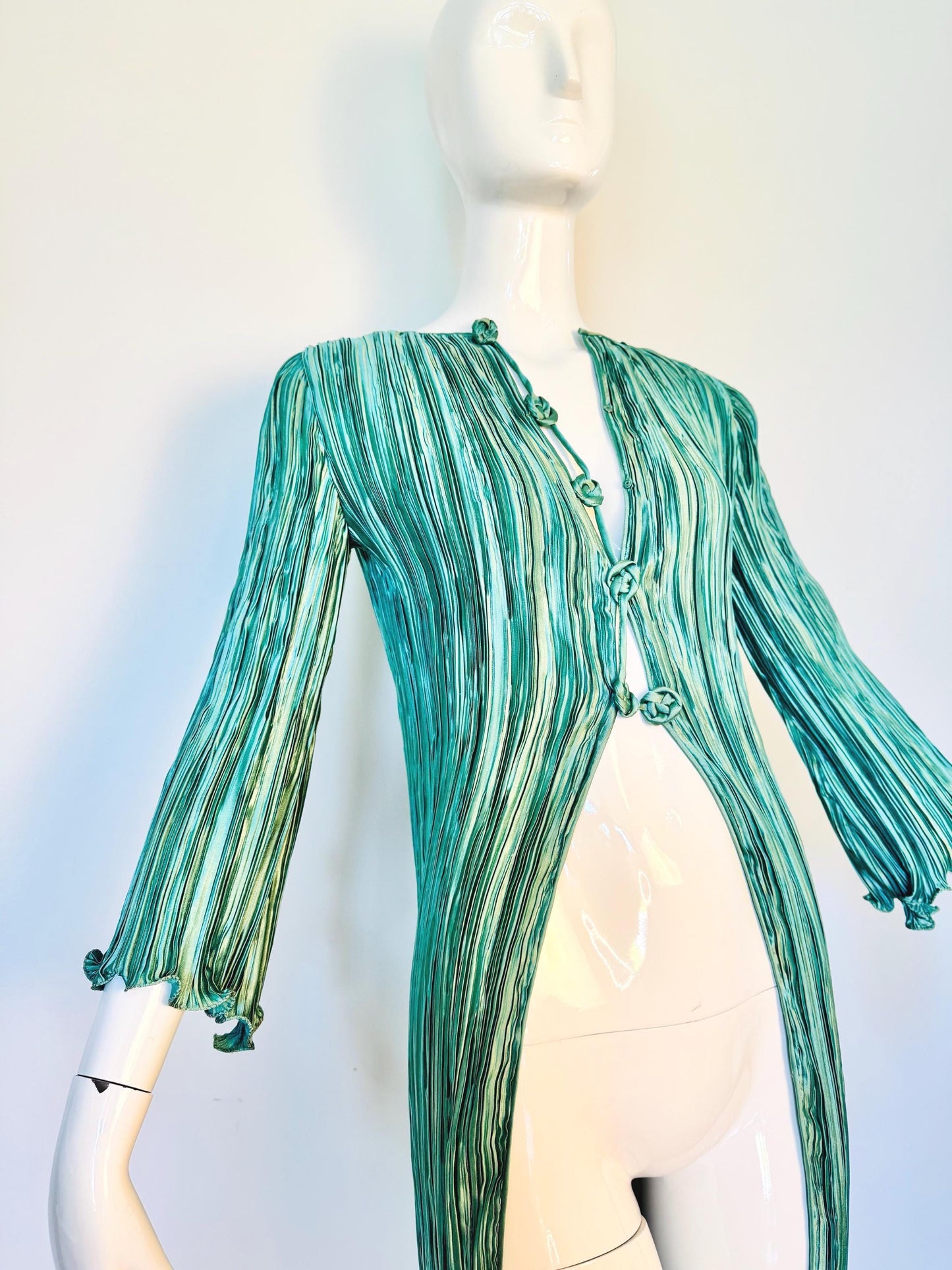 Late 70s Mary McFadden Plisse MIni Tunic Dress