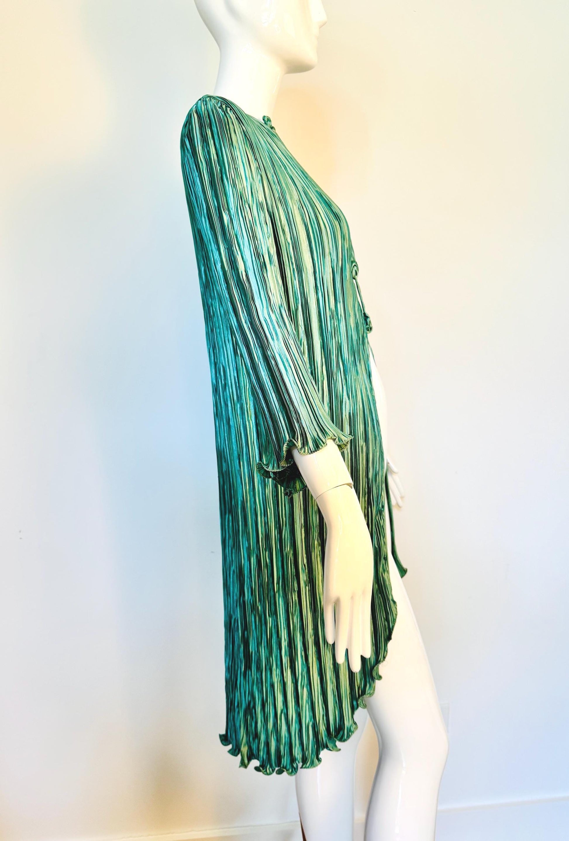 Late 70s Mary McFadden Plisse MIni Tunic Dress