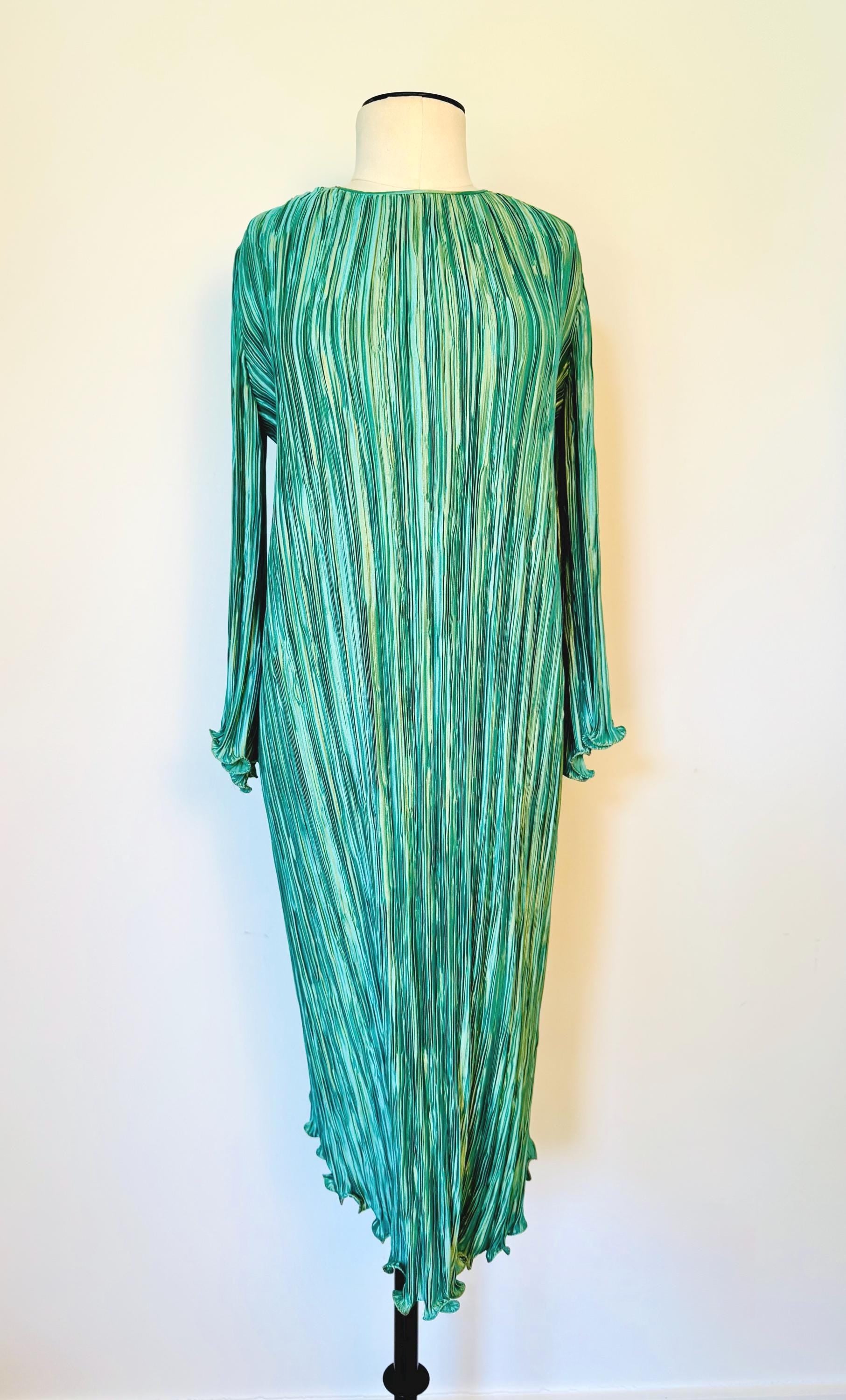 Late 70s Mary McFadden Plisse MIni Tunic Dress