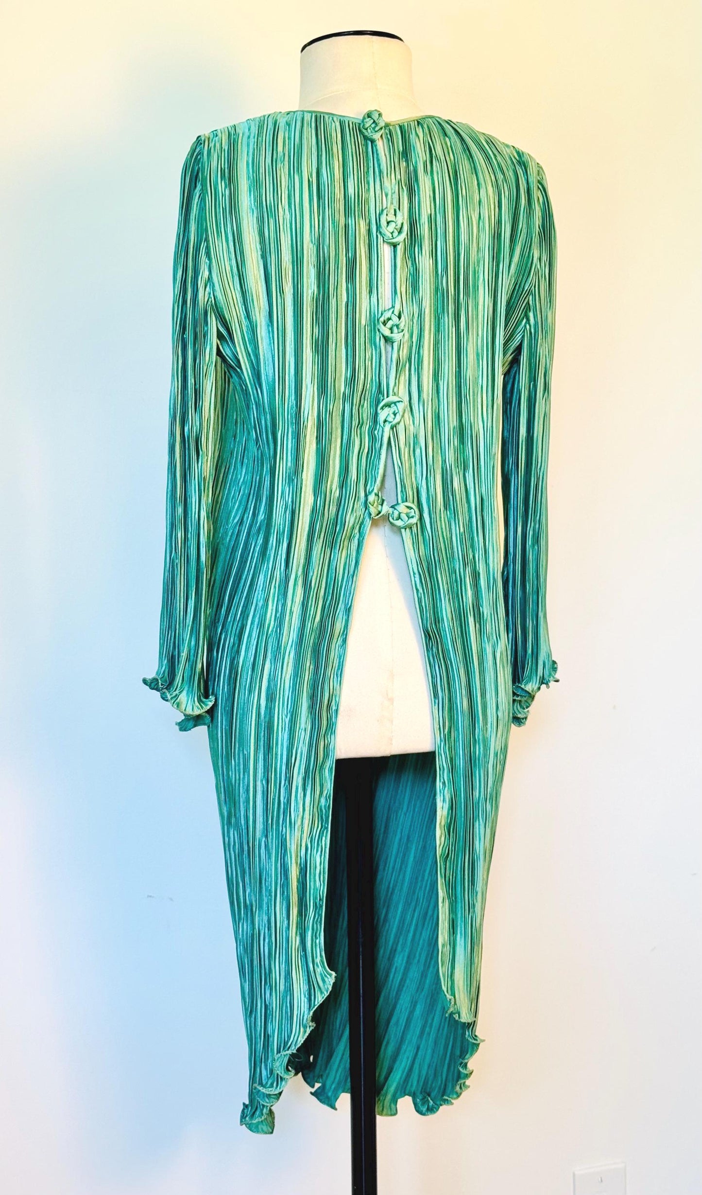 Late 70s Mary McFadden Plisse MIni Tunic Dress