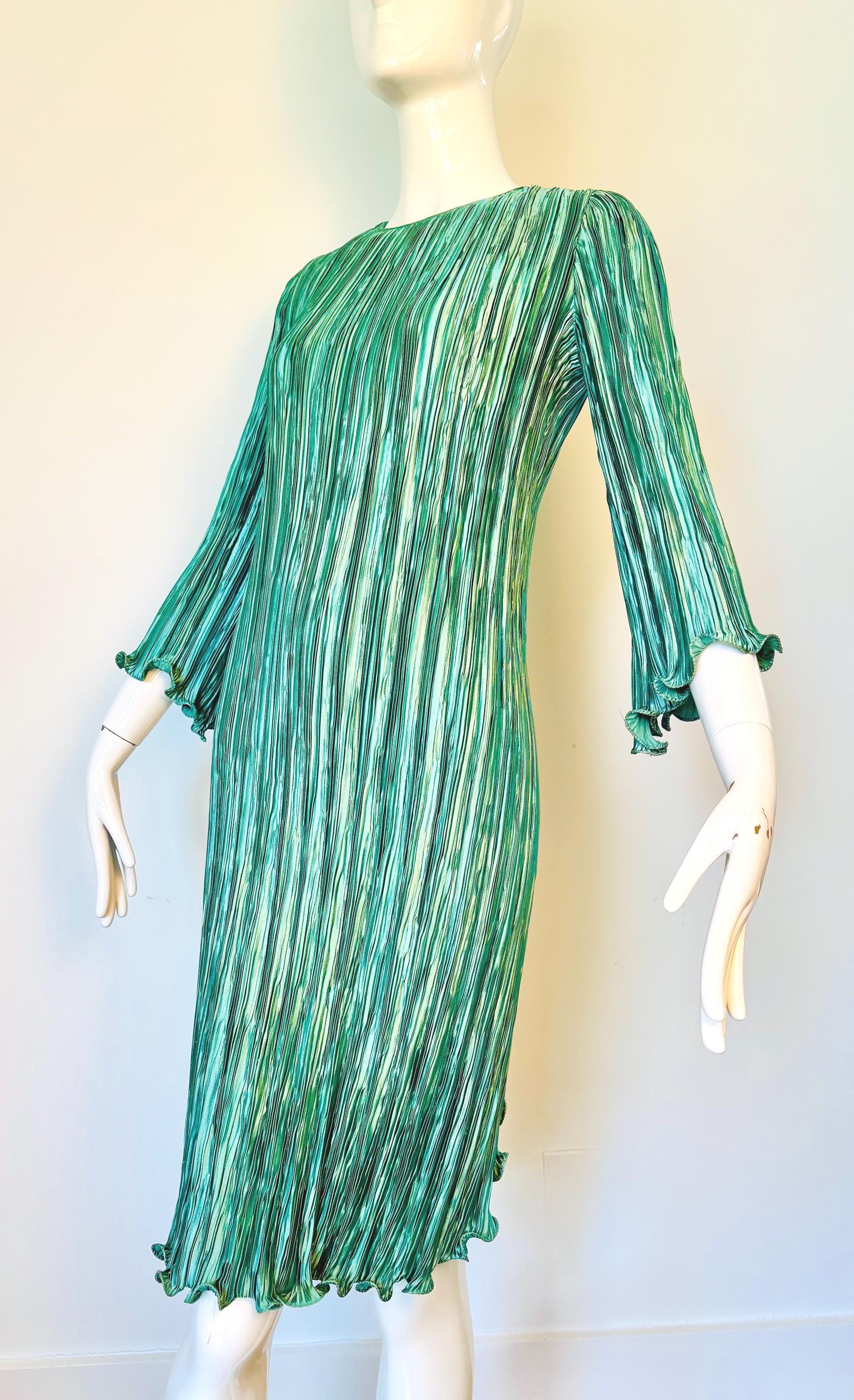 Late 70s Mary McFadden Plisse MIni Tunic Dress