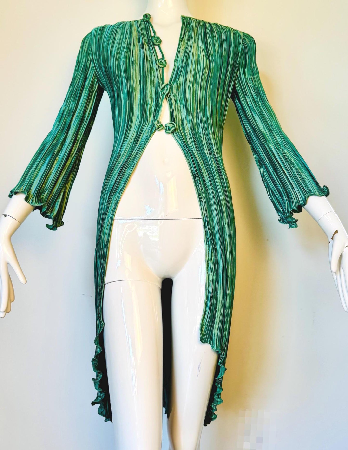 Late 70s Mary McFadden Plisse MIni Tunic Dress