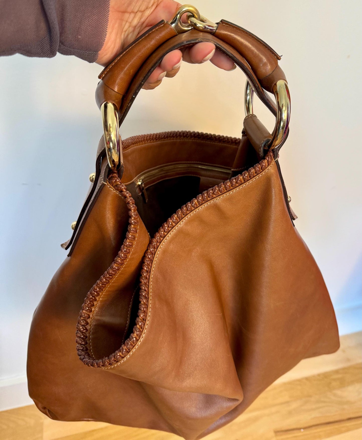 Tom Ford for Gucci Large Horsebit Leather Hobo Bag