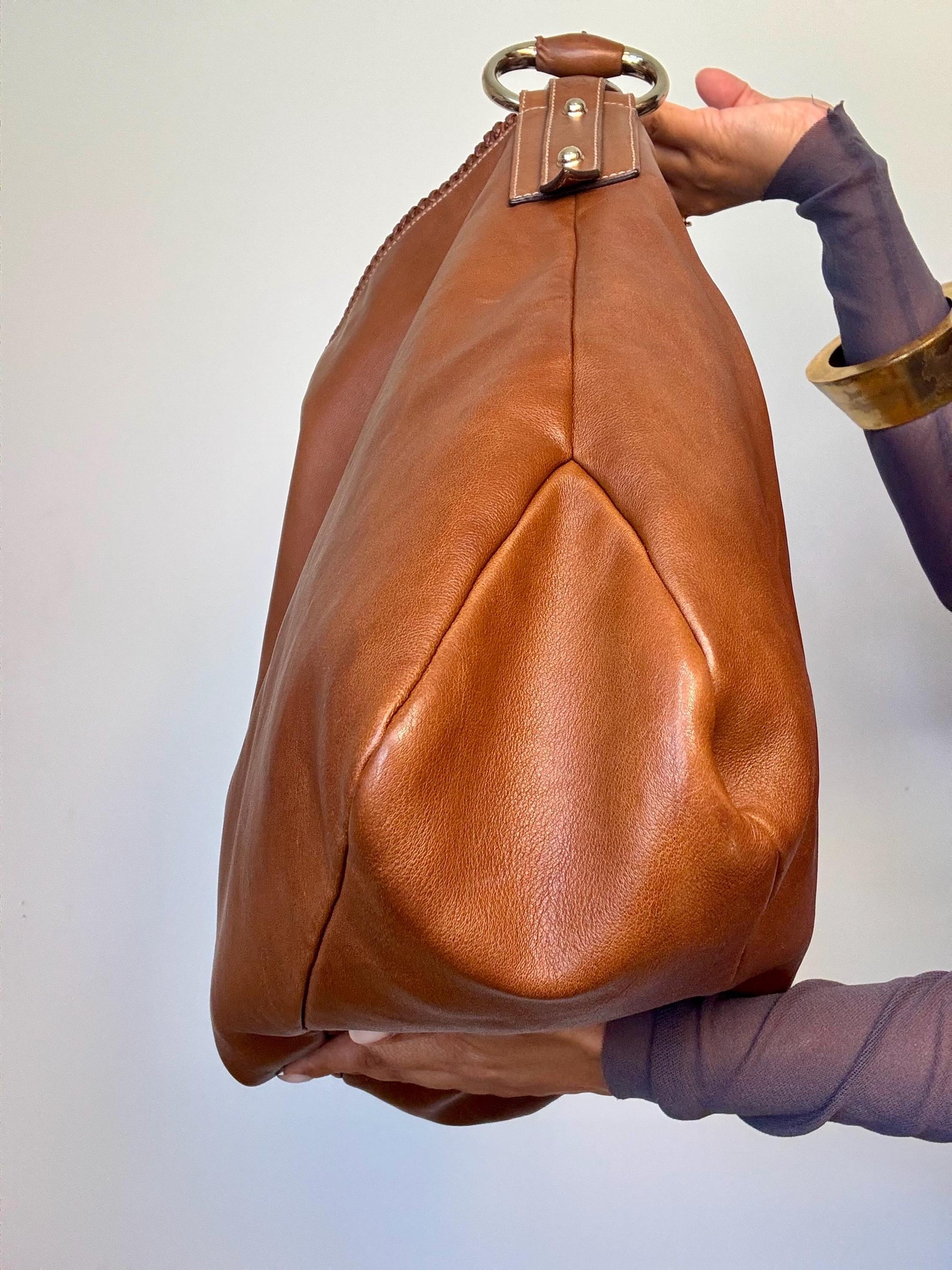 Tom Ford for Gucci Large Horsebit Leather Hobo Bag