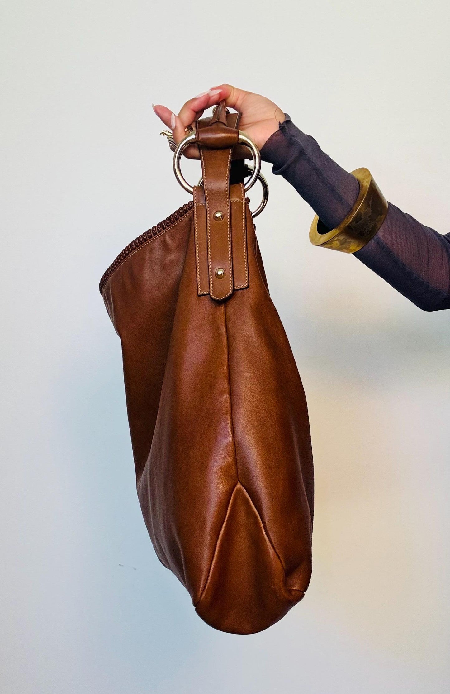 Tom Ford for Gucci Large Horsebit Leather Hobo Bag