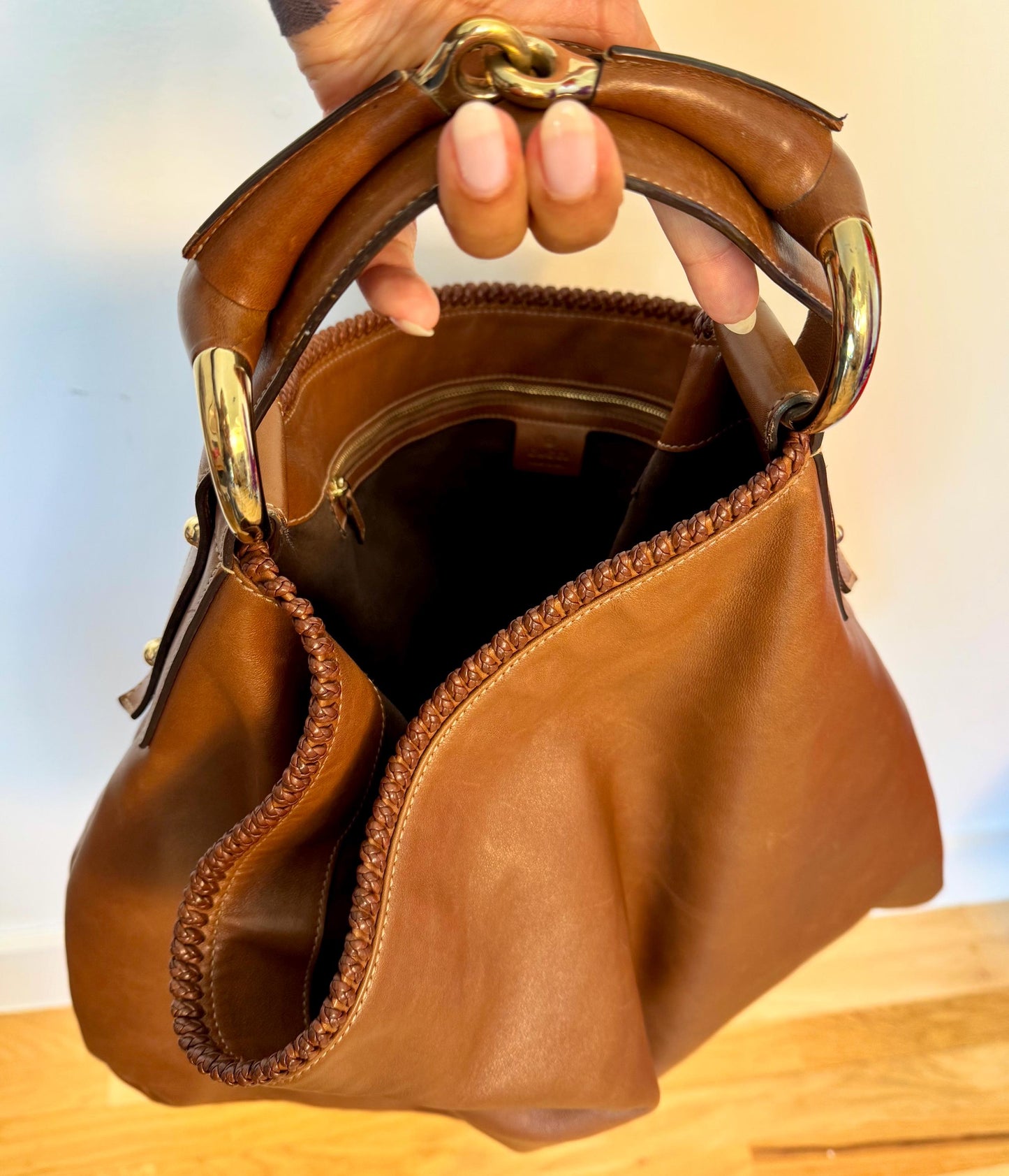 Tom Ford for Gucci Large Horsebit Leather Hobo Bag