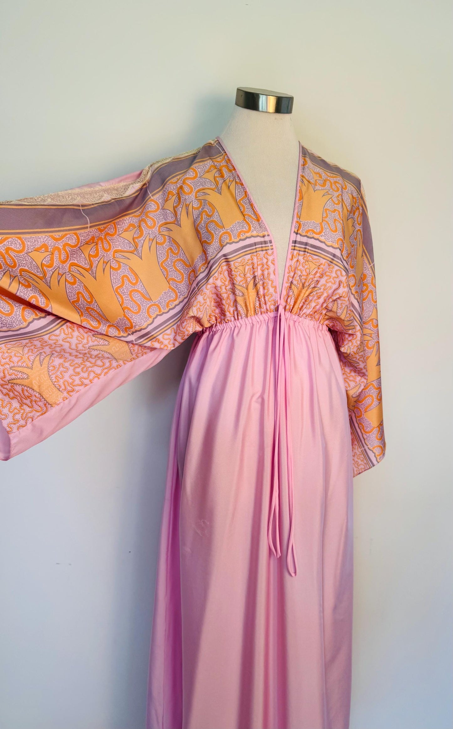 70s Zandra Rhodes Printed Caftan Dress