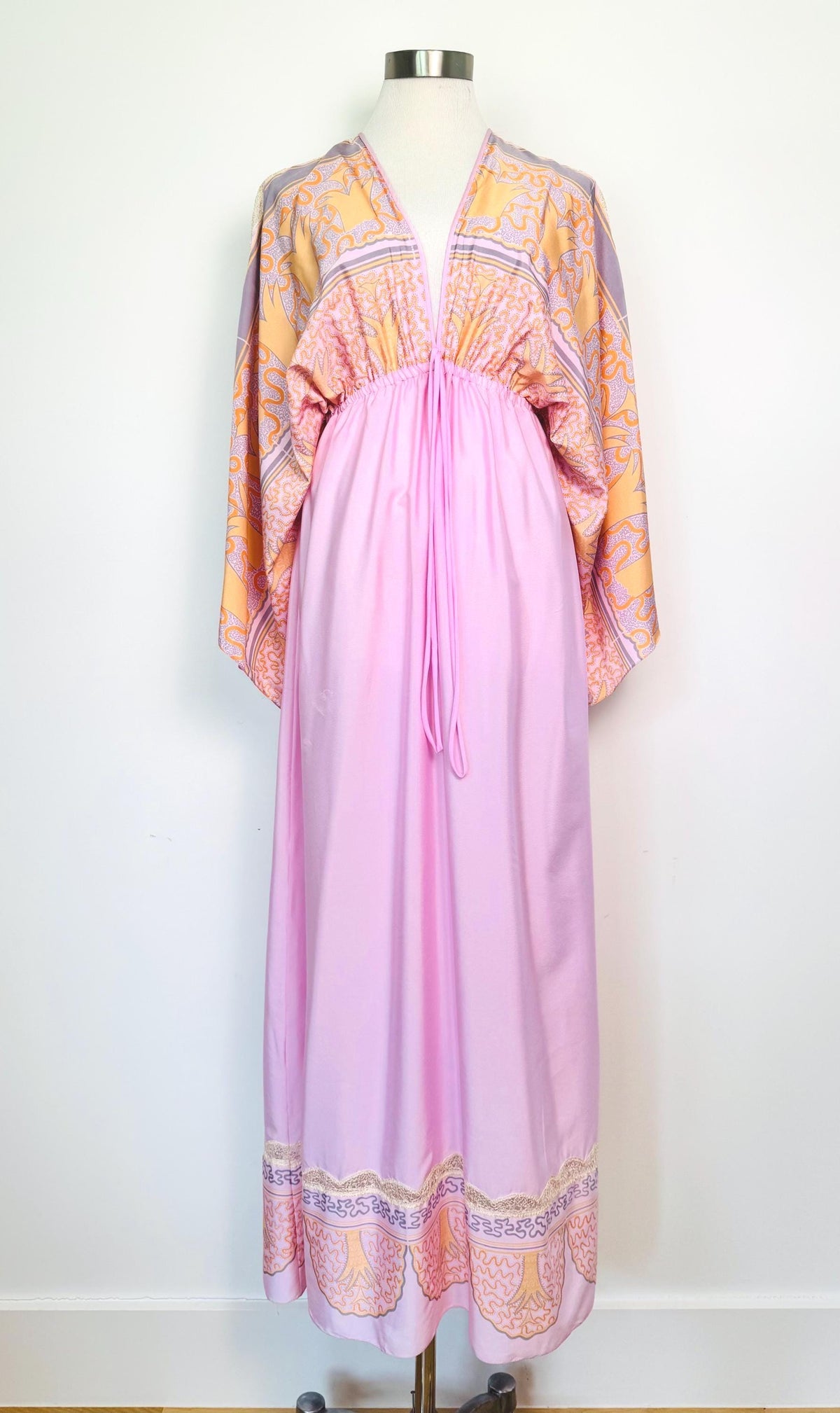 70s Zandra Rhodes Printed Caftan Dress