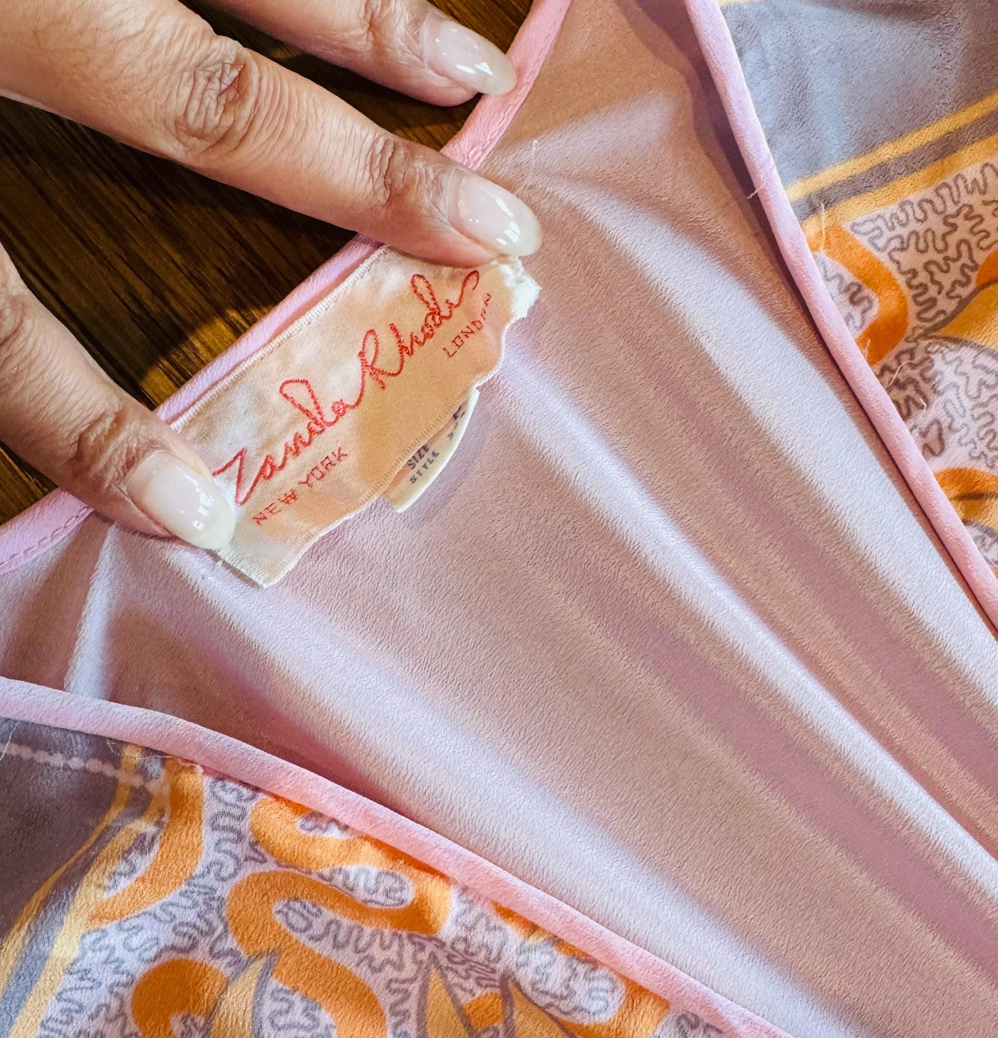 70s Zandra Rhodes Printed Caftan Dress