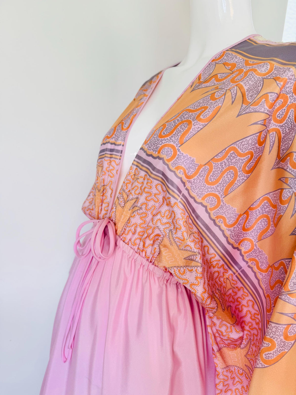 70s Zandra Rhodes Printed Caftan Dress