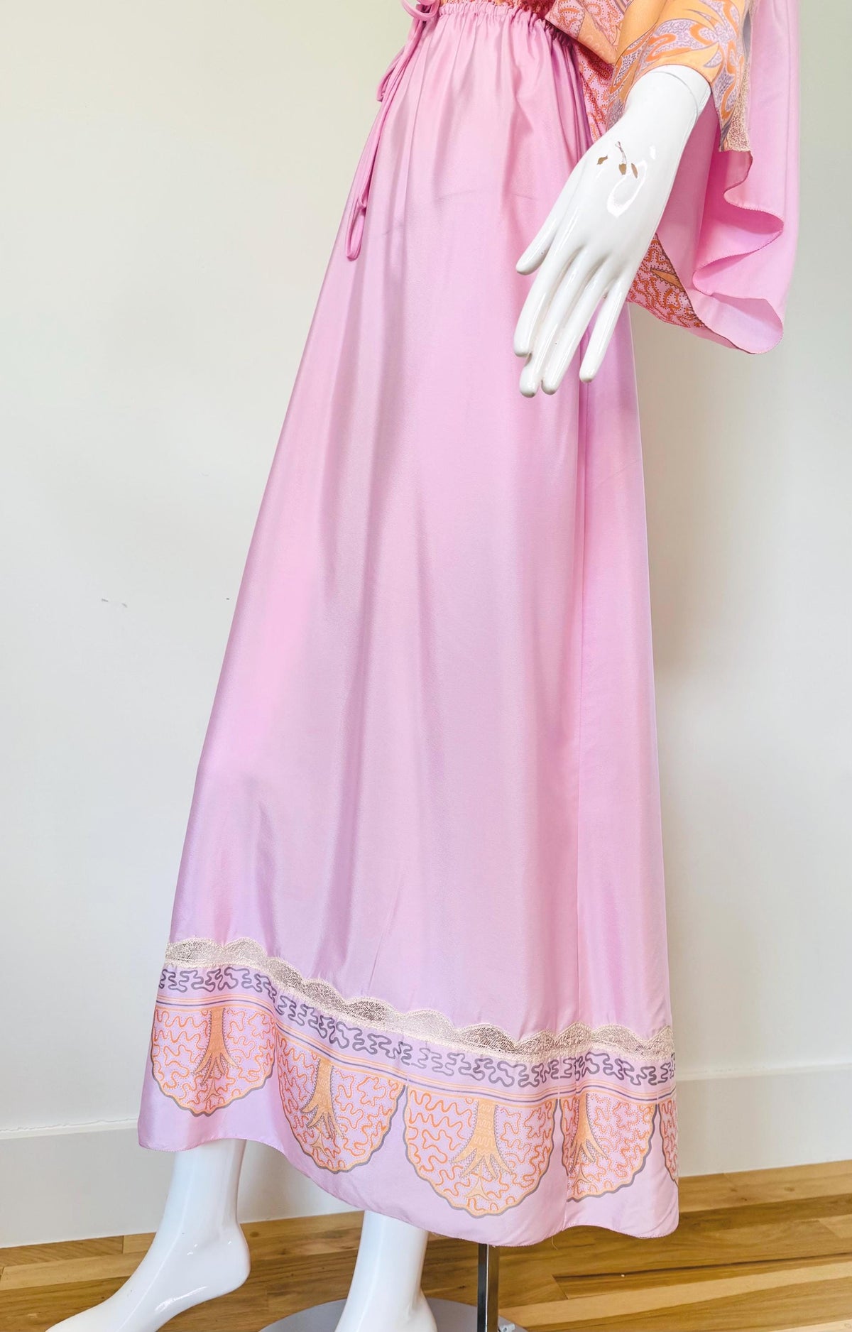 70s Zandra Rhodes Printed Caftan Dress