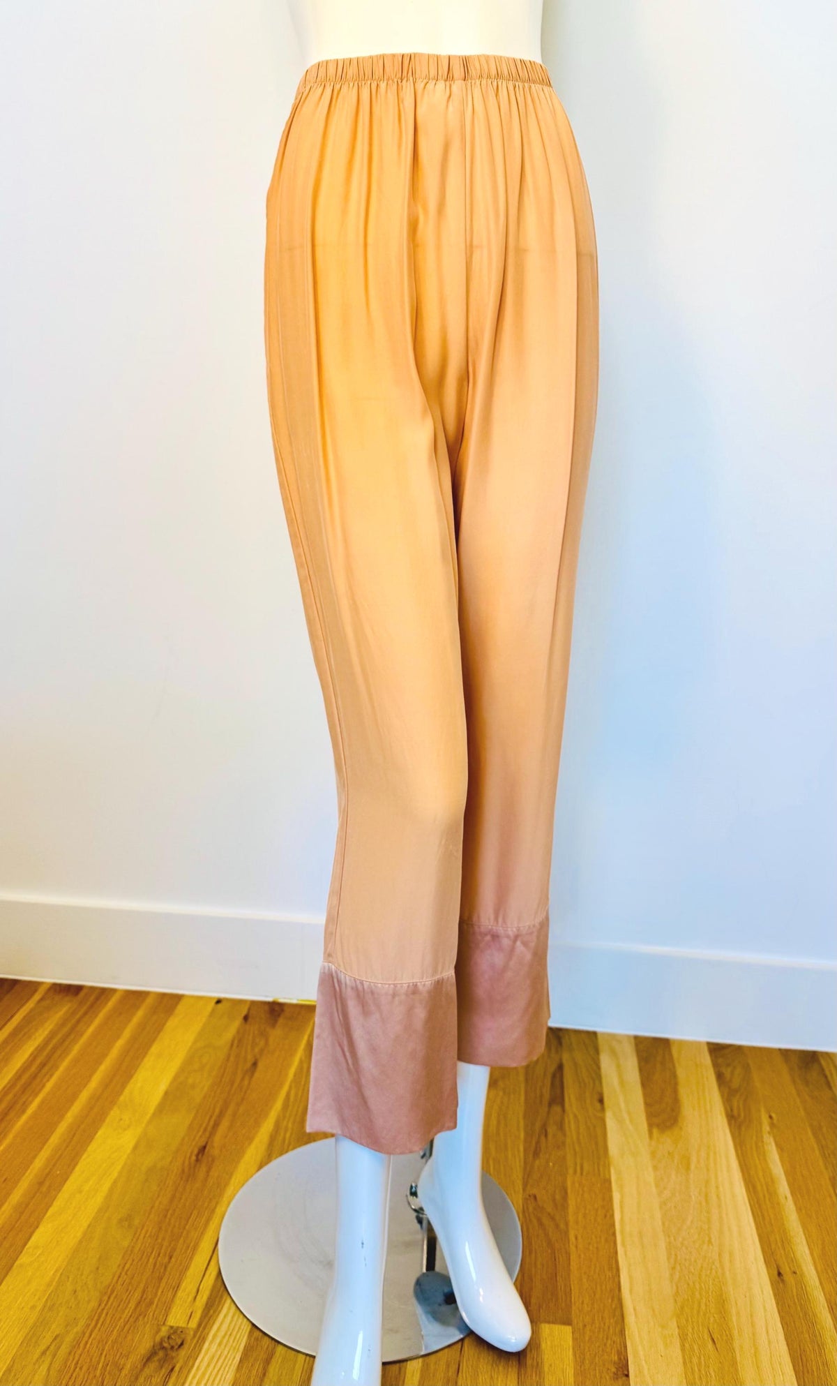 Valentino Silk Pale Pink Pajamas Pant Set Couture Loungewear Rare Ensemble