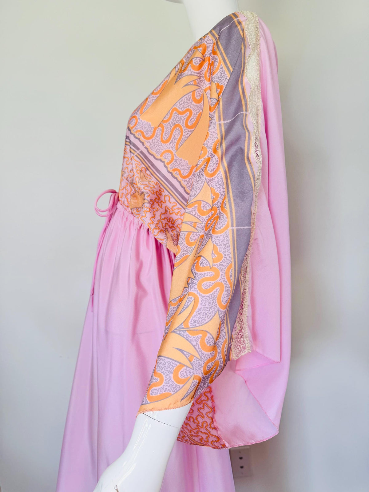 70s Zandra Rhodes Printed Caftan Dress