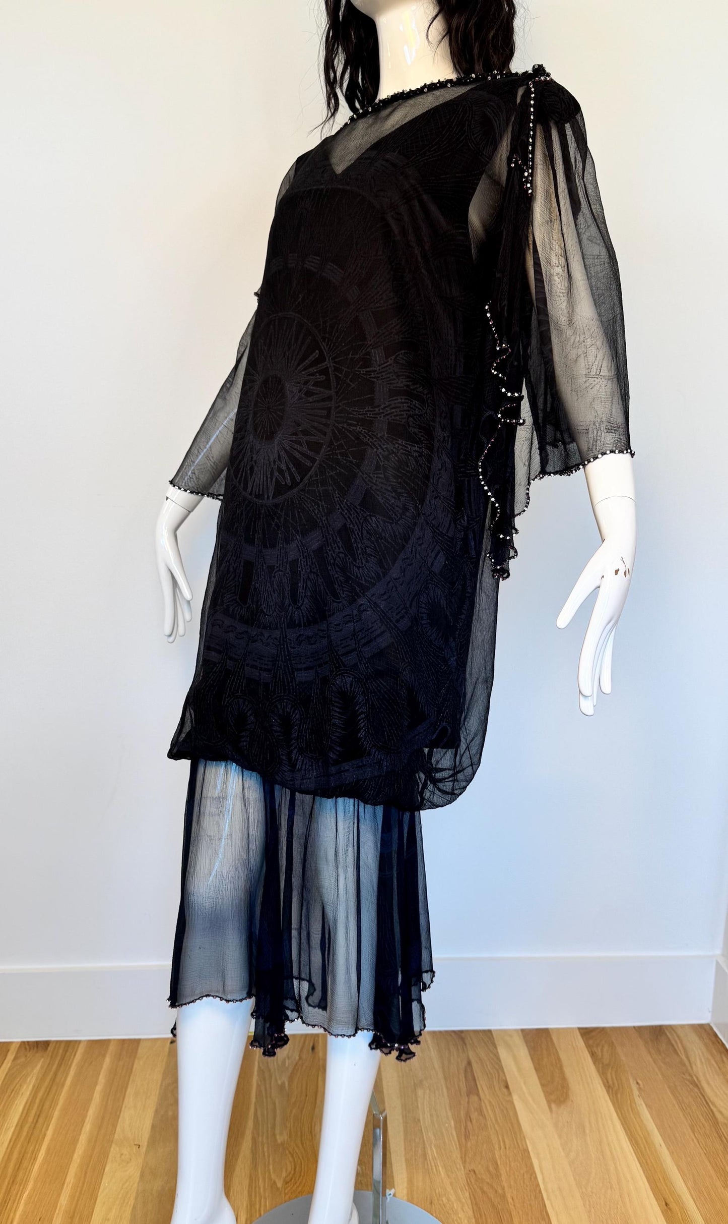 Zandra Rhodes 80s Silk Print Bubble Dress