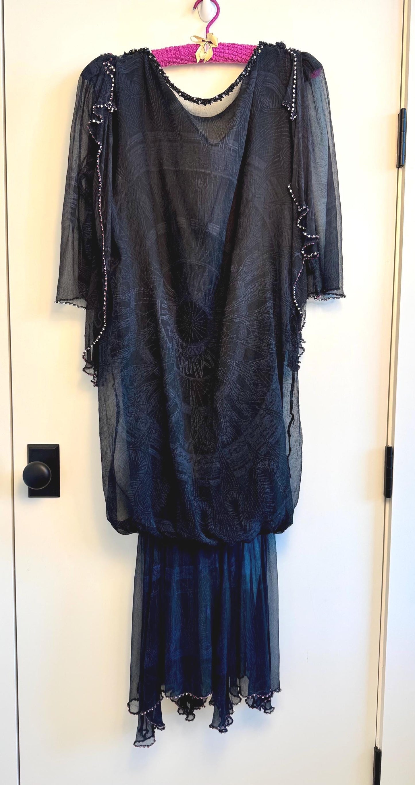 Zandra Rhodes 80s Silk Print Bubble Dress
