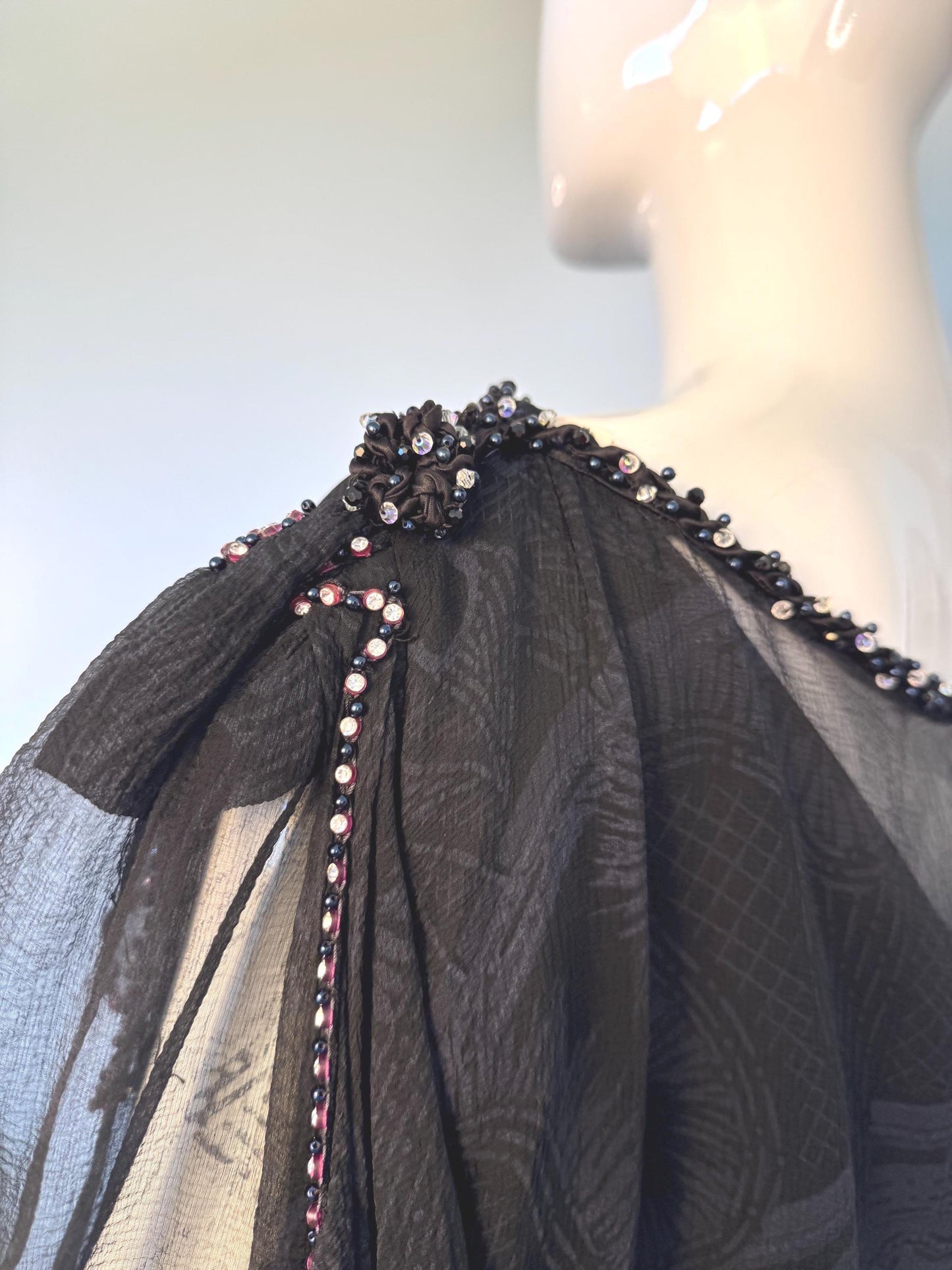Zandra Rhodes 80s Silk Print Bubble Dress
