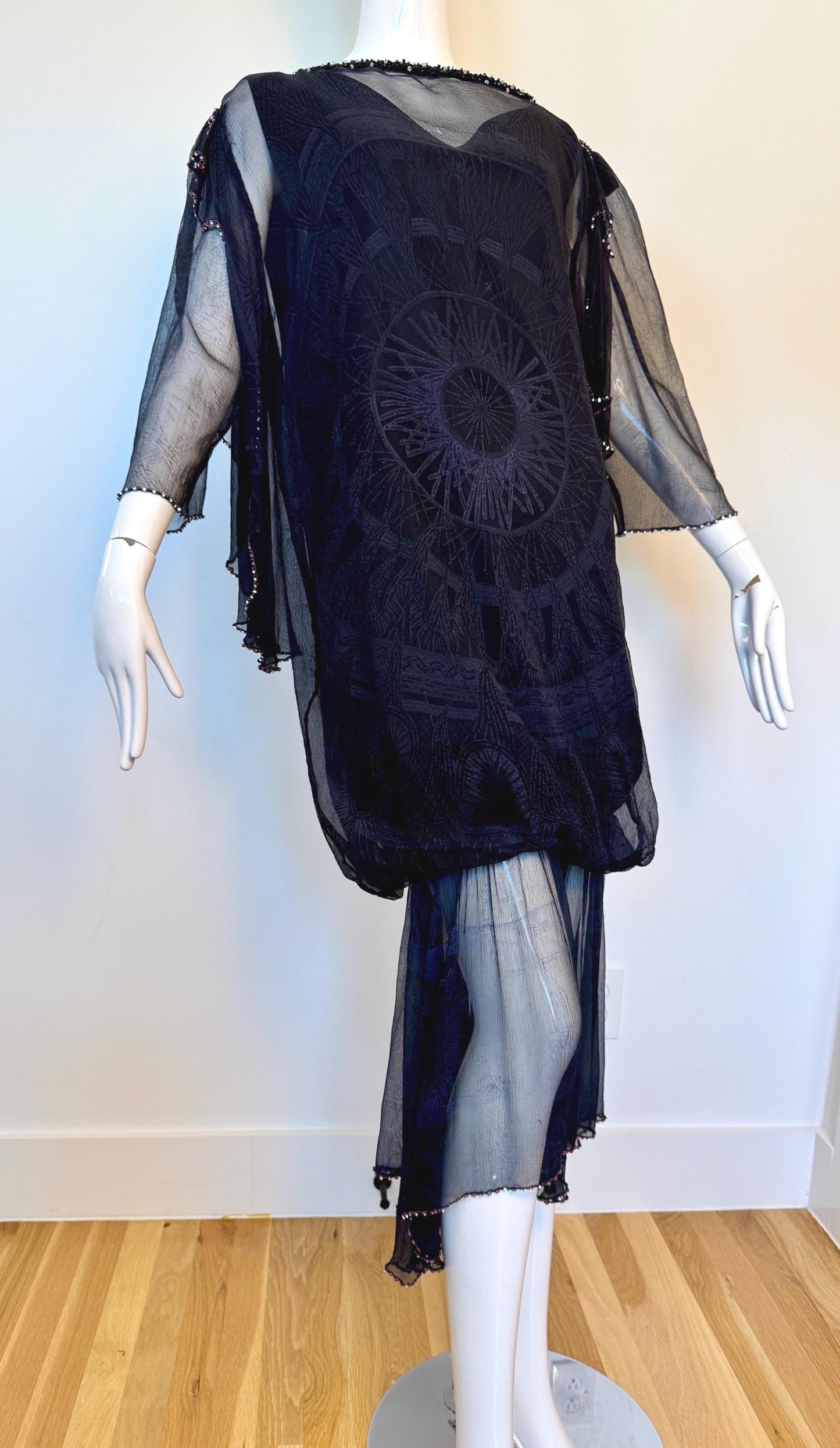 Zandra Rhodes 80s Silk Print Bubble Dress