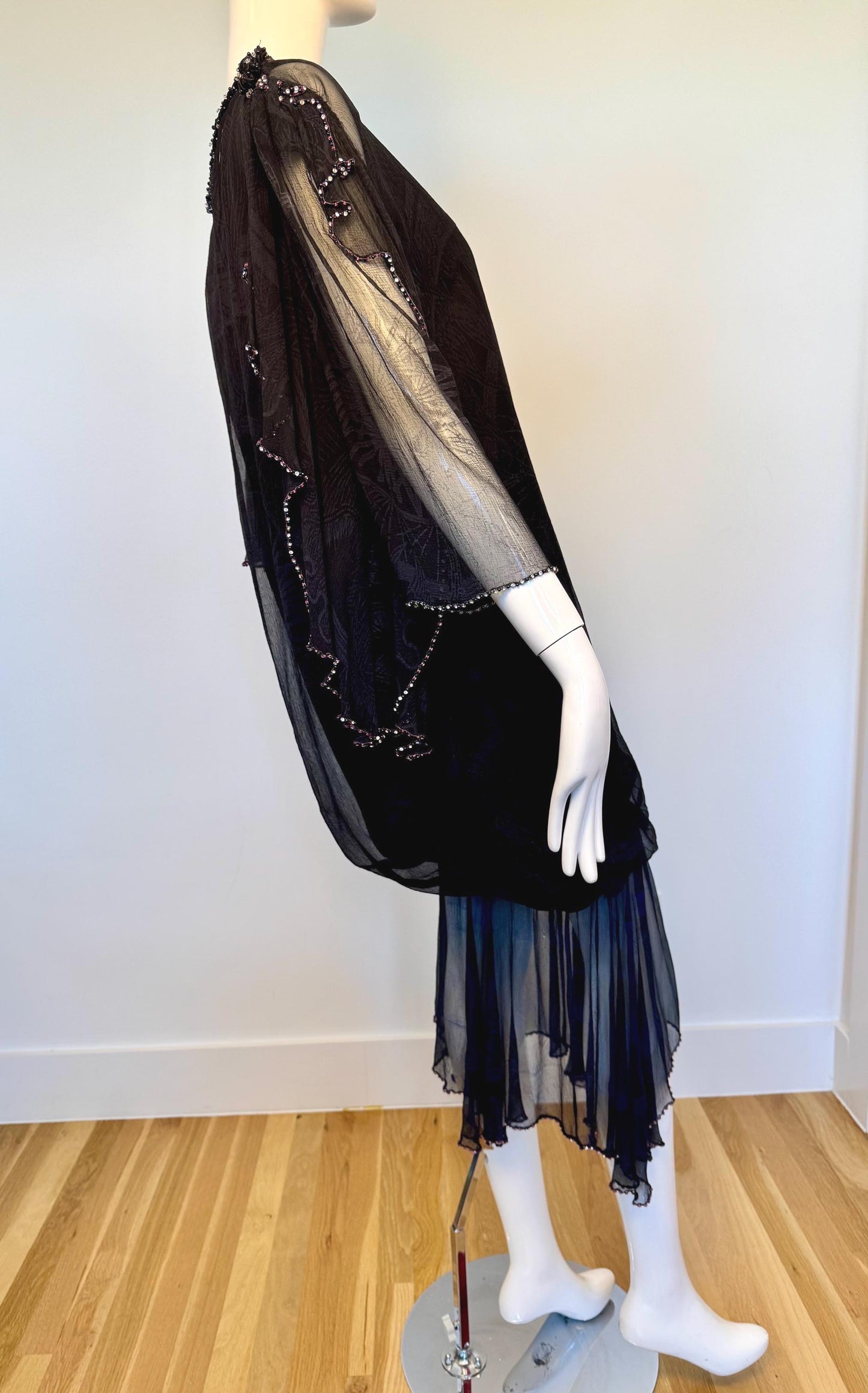 Zandra Rhodes 80s Silk Print Bubble Dress