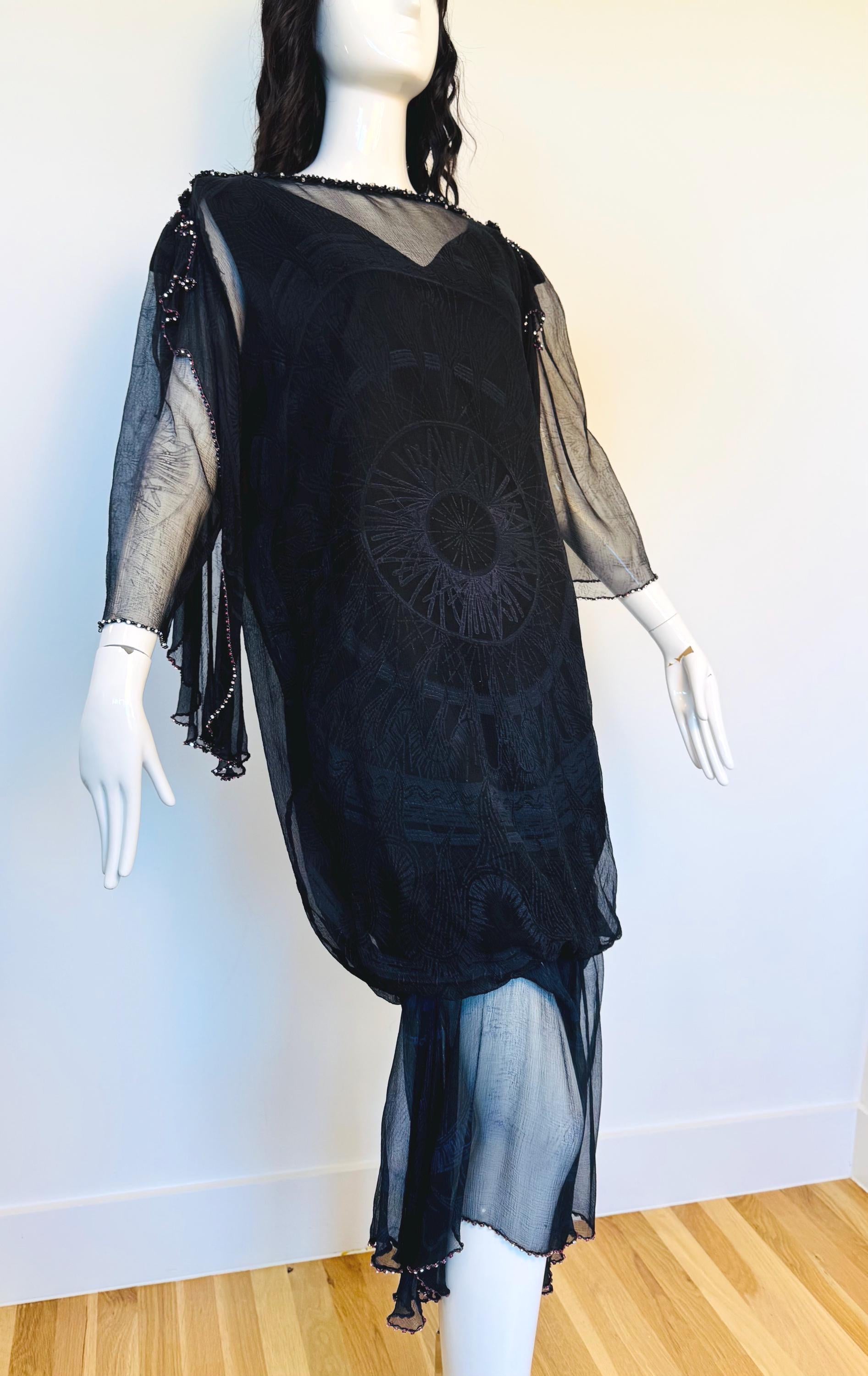 Zandra Rhodes 80s Silk Print Bubble Dress