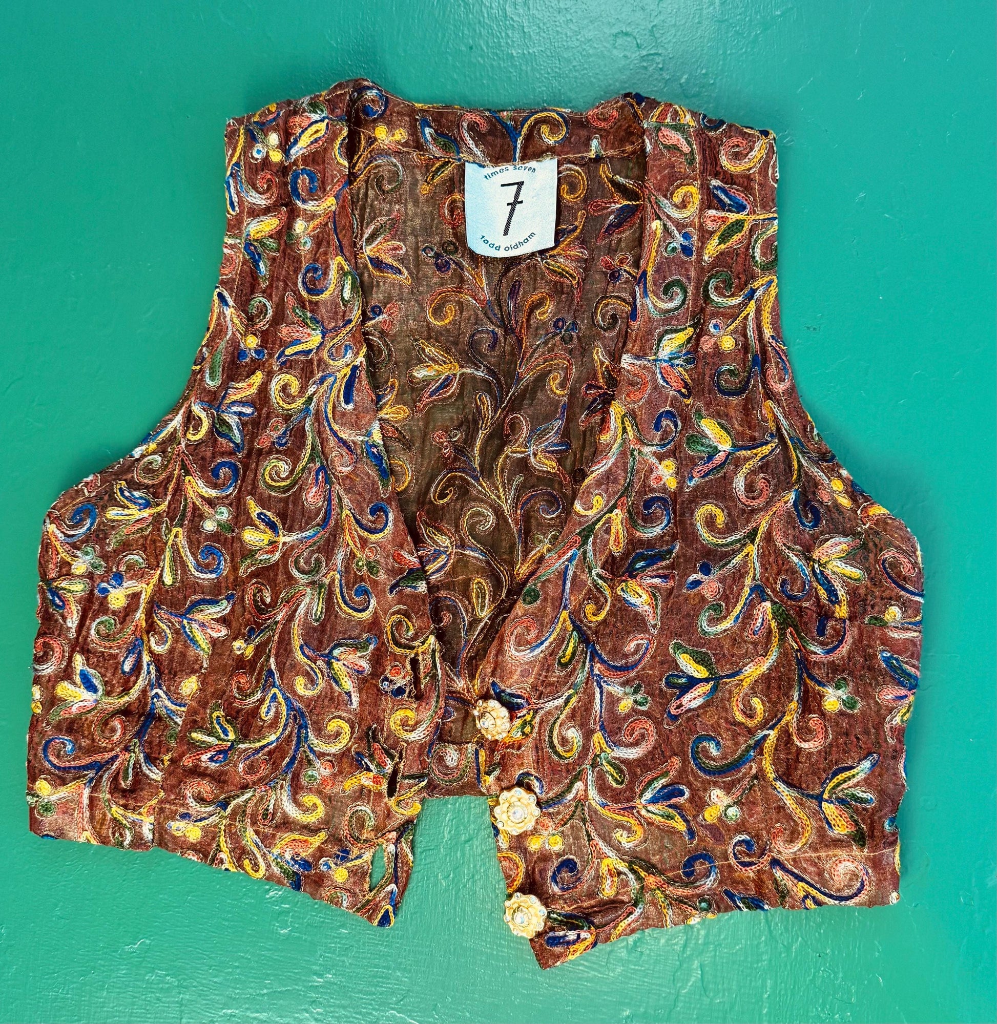 90s Todd Oldham Hand Embroidered Vest