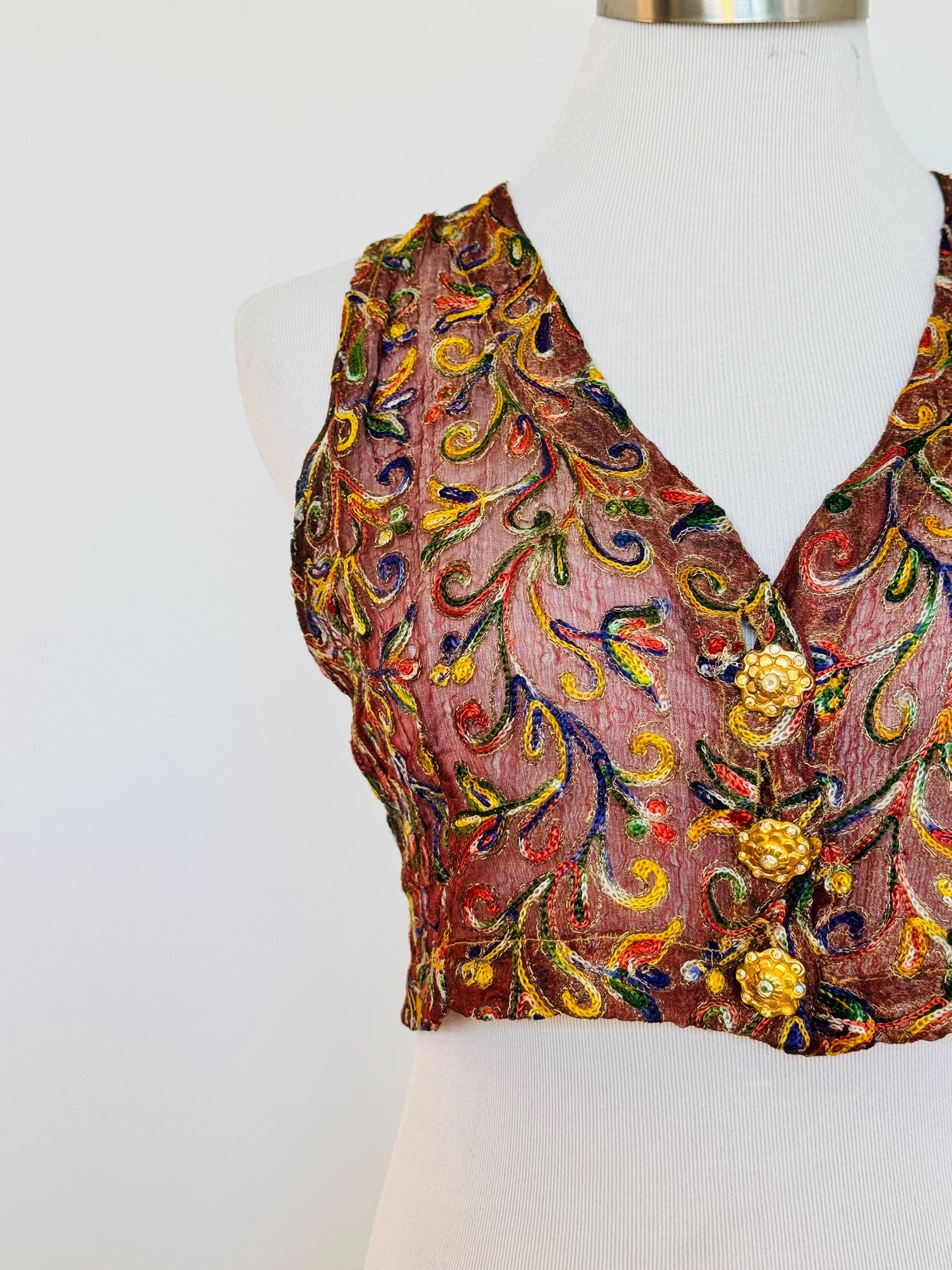 90s Todd Oldham Hand Embroidered Vest