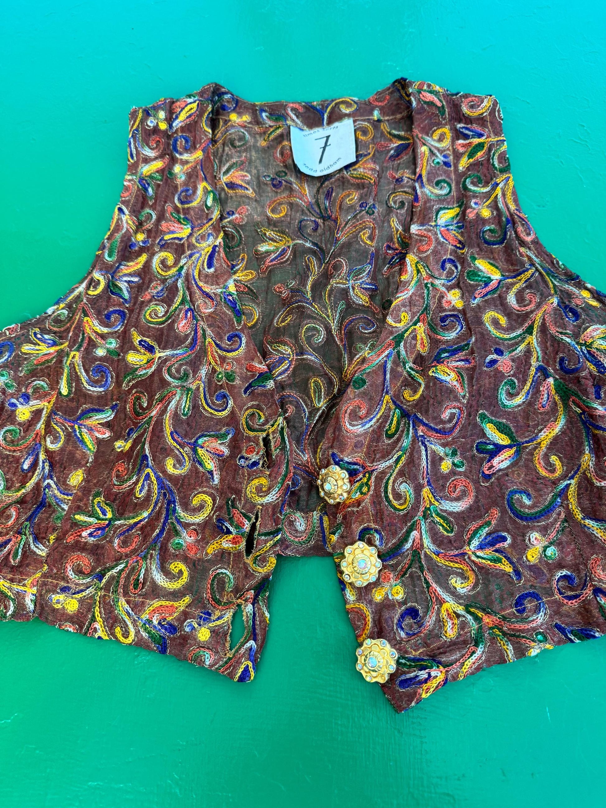 90s Todd Oldham Hand Embroidered Vest