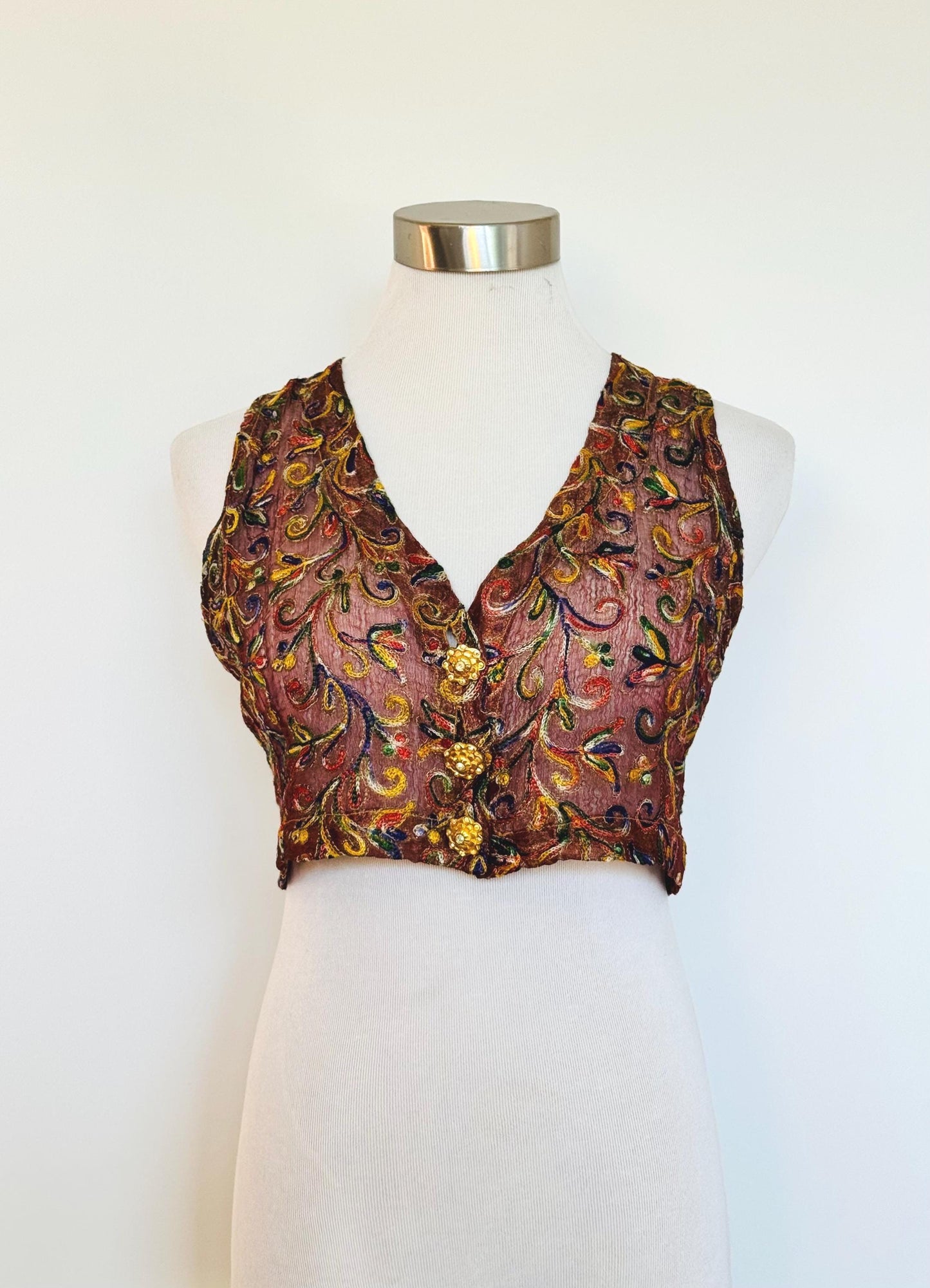 90s Todd Oldham Hand Embroidered Vest