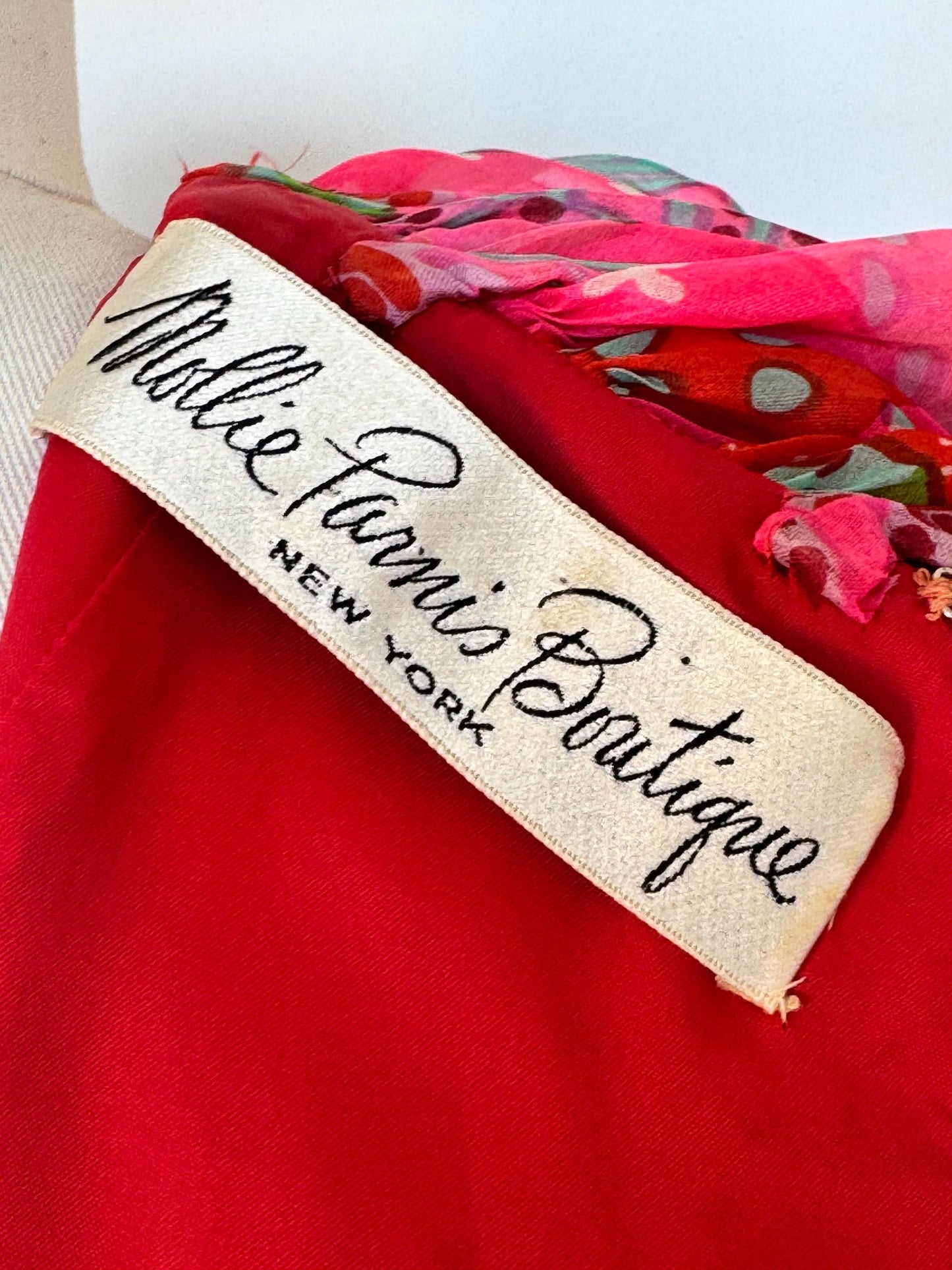 1960s Floral Mollie PARNIS Chiffon Maxi Dress