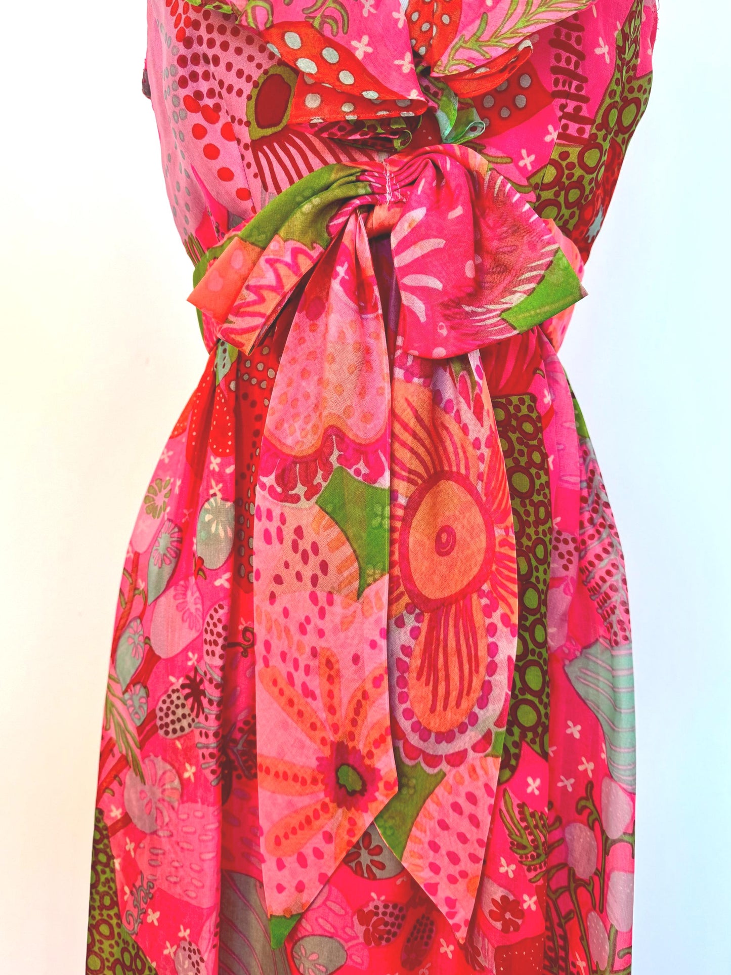 1960s Floral Mollie PARNIS Chiffon Maxi Dress
