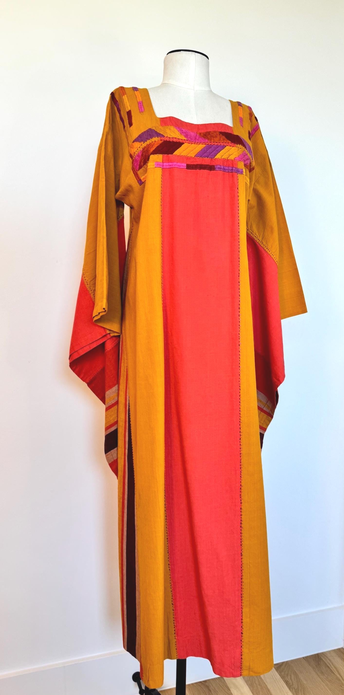 1960s JOSEFA Organic Cotton Angel Wings Caftan
