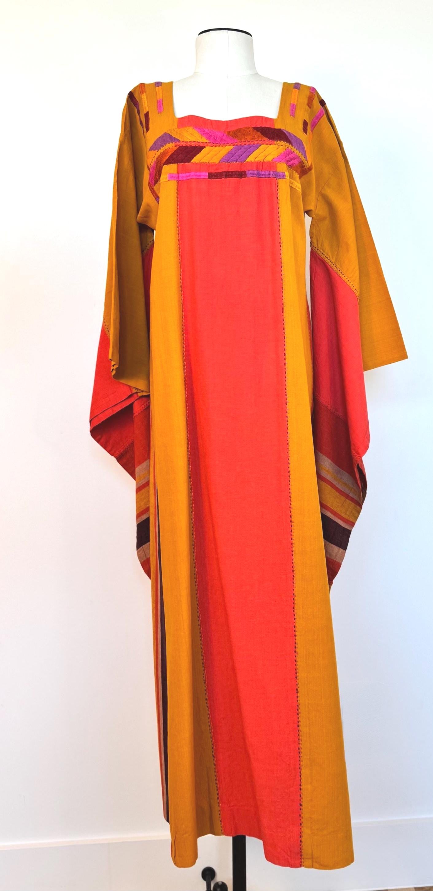 1960s JOSEFA Organic Cotton Angel Wings Caftan