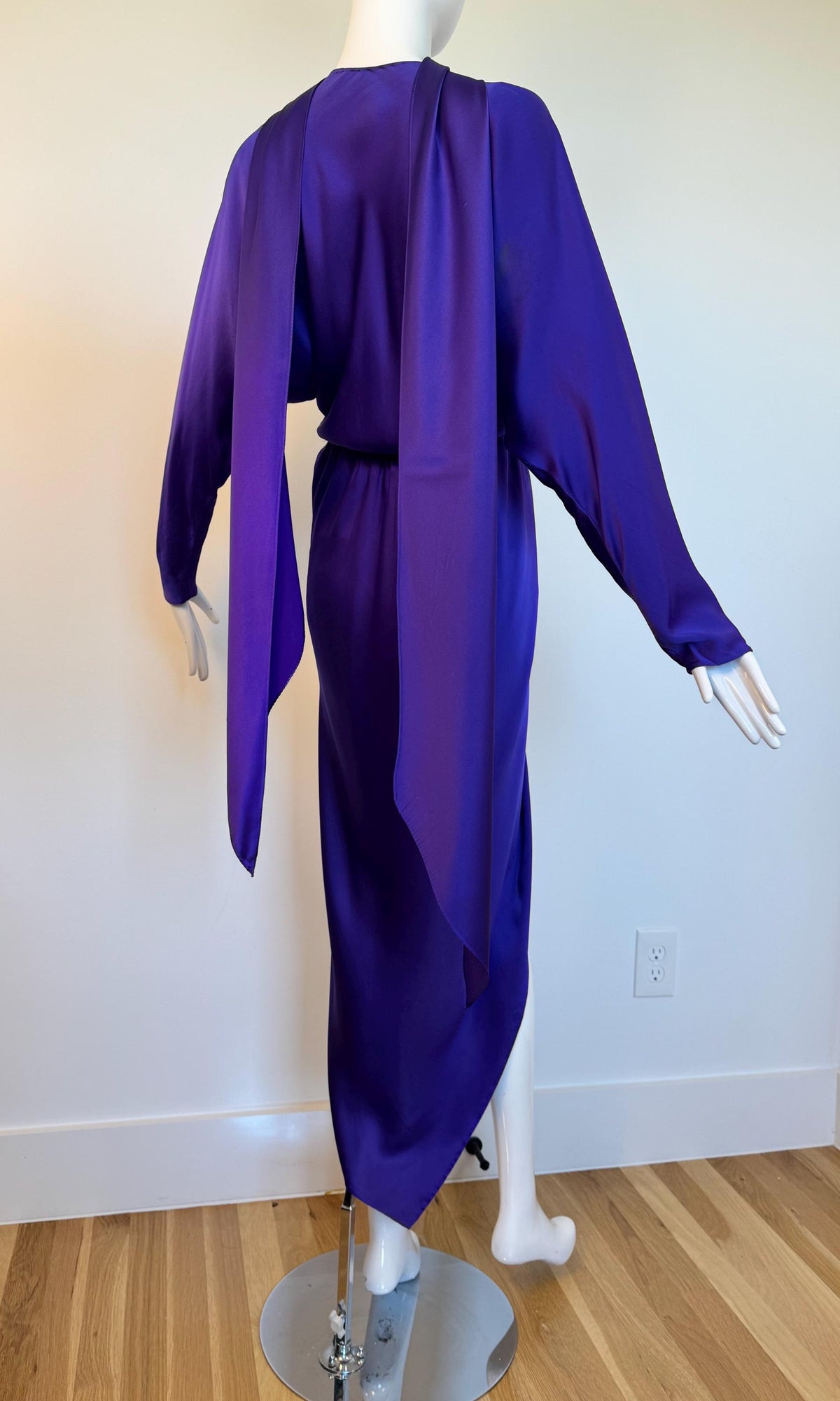 Archival Halston Couture 1978 Liquid Silk Wrap Dress