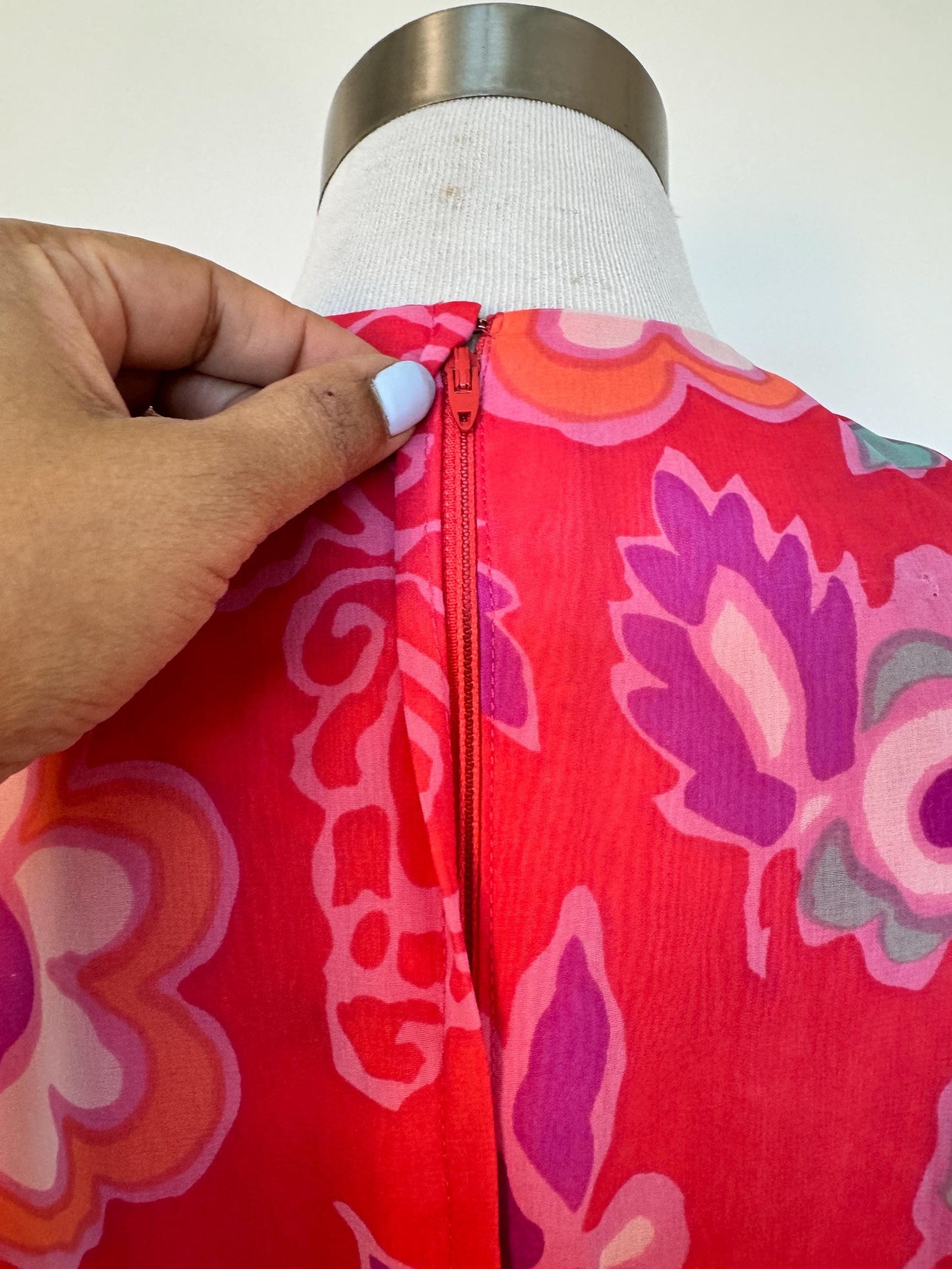 1960 Nat Kaplan Couture Flower Power Chiffon Caftan