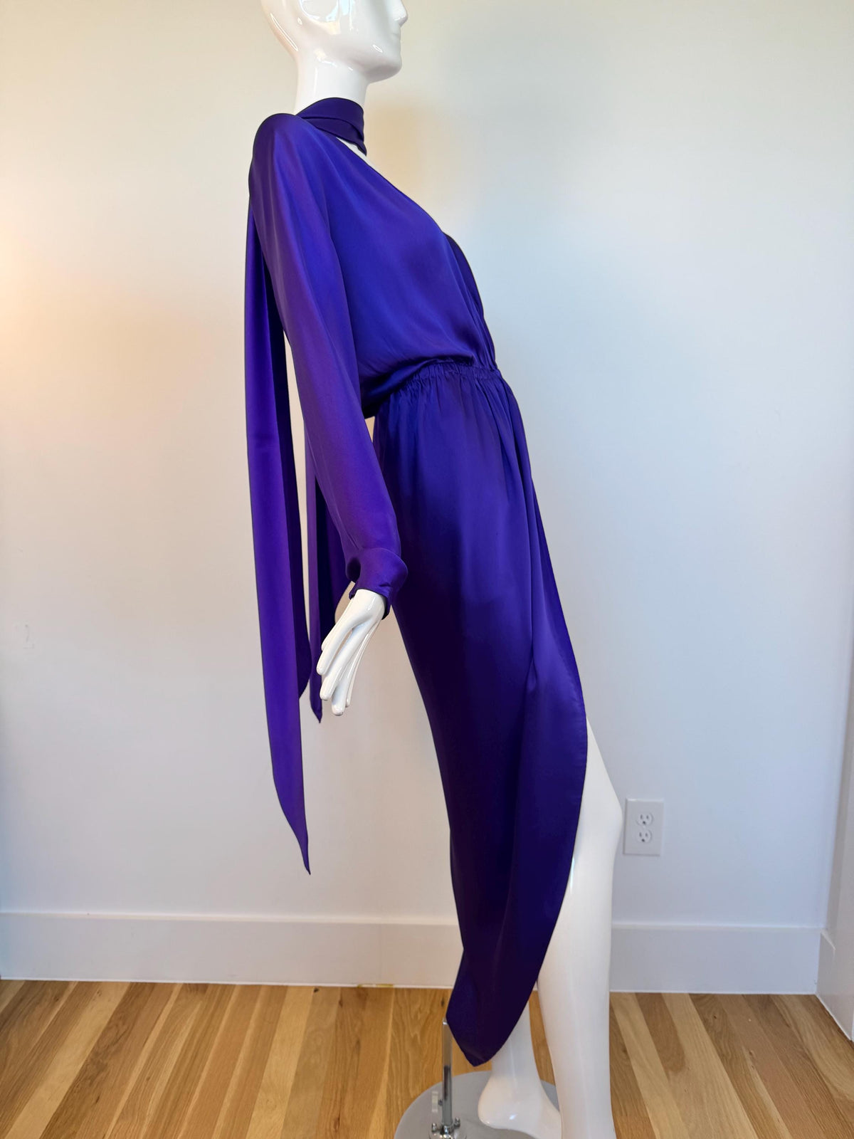 Archival Halston Couture 1978 Liquid Silk Wrap Dress