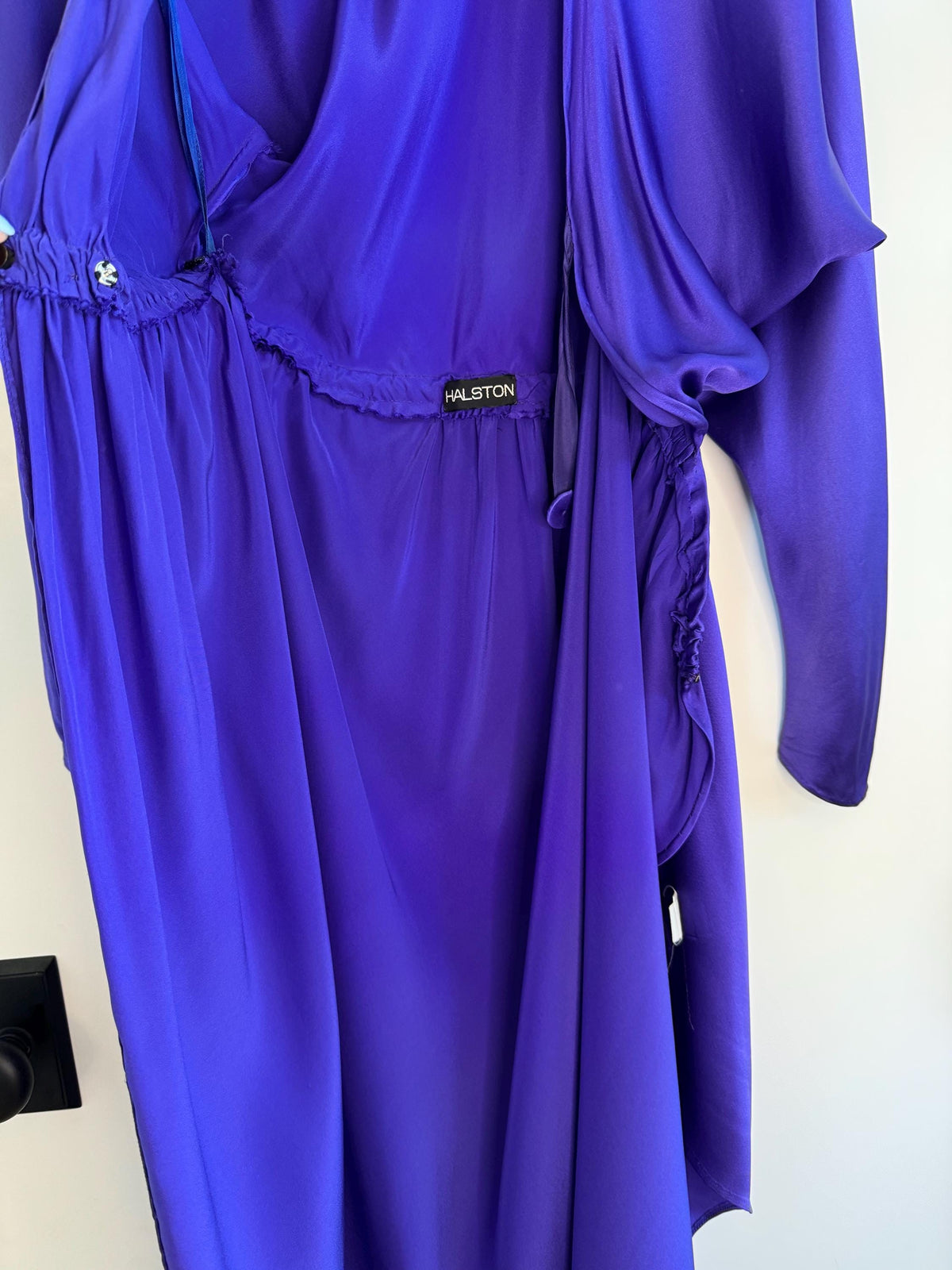 Archival Halston Couture 1978 Liquid Silk Wrap Dress