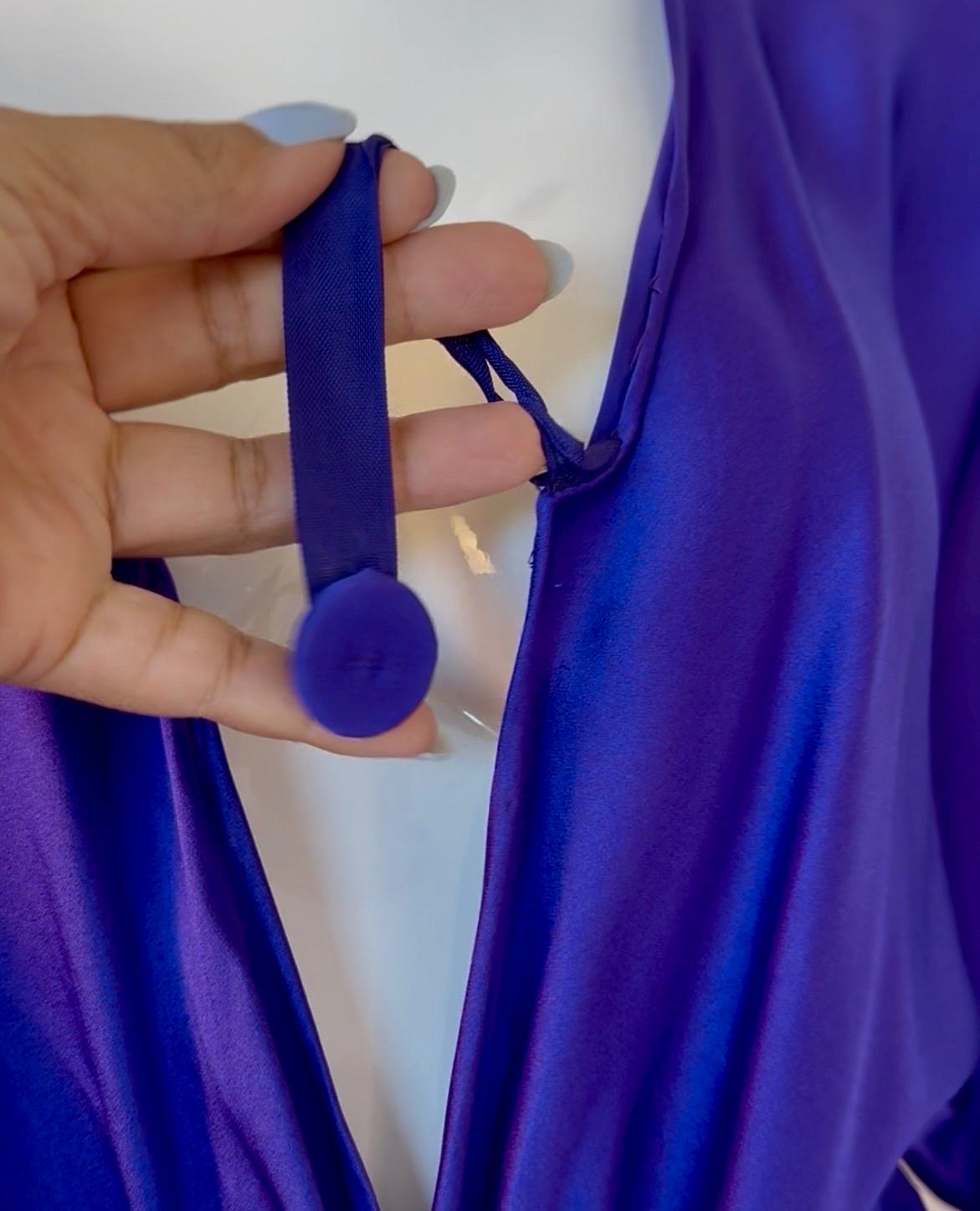 Archival Halston Couture 1978 Liquid Silk Wrap Dress