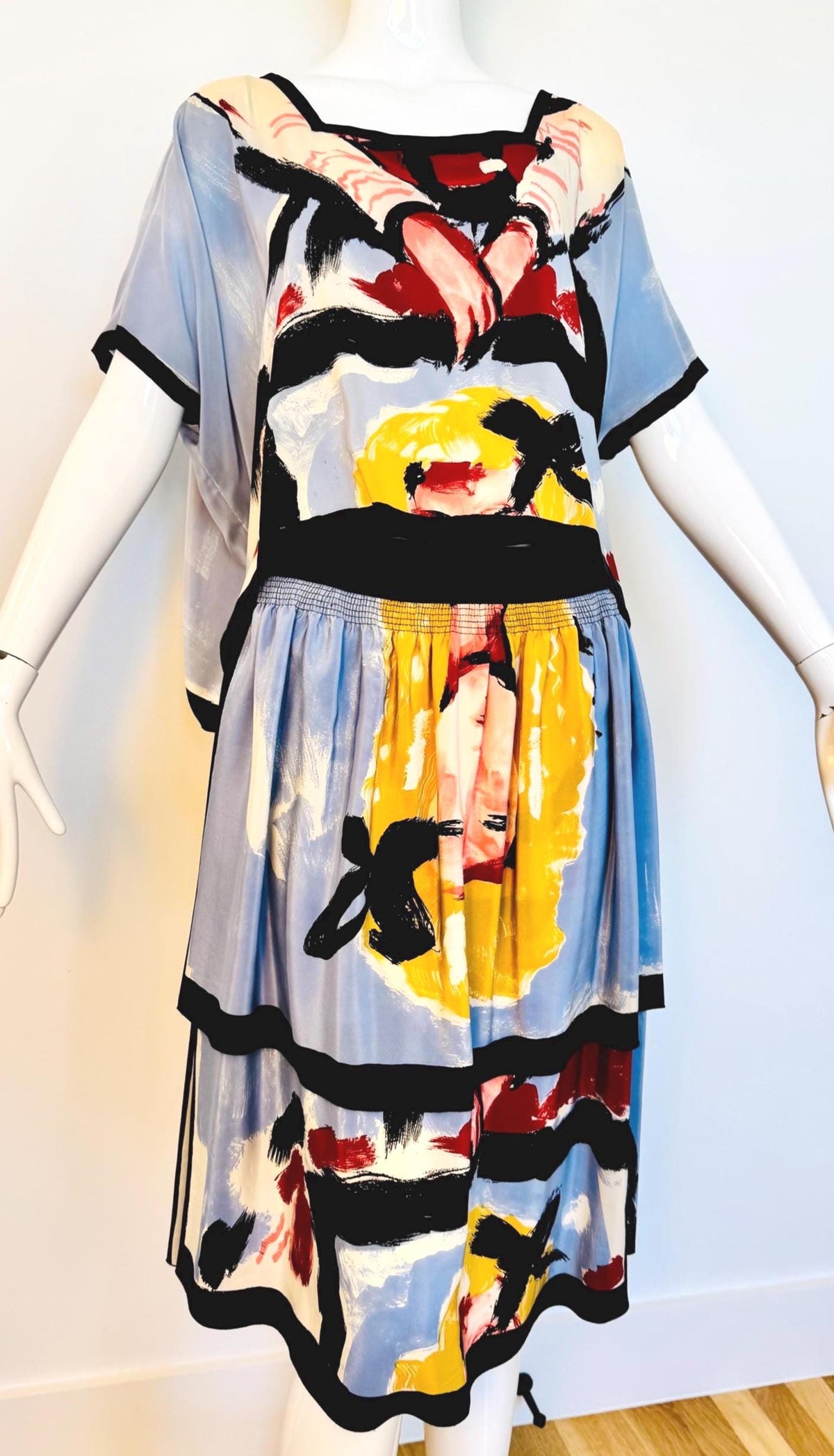 Michael VOLLBRACHT 1982 Couture Wearable Art Silk Skirt Ensemble